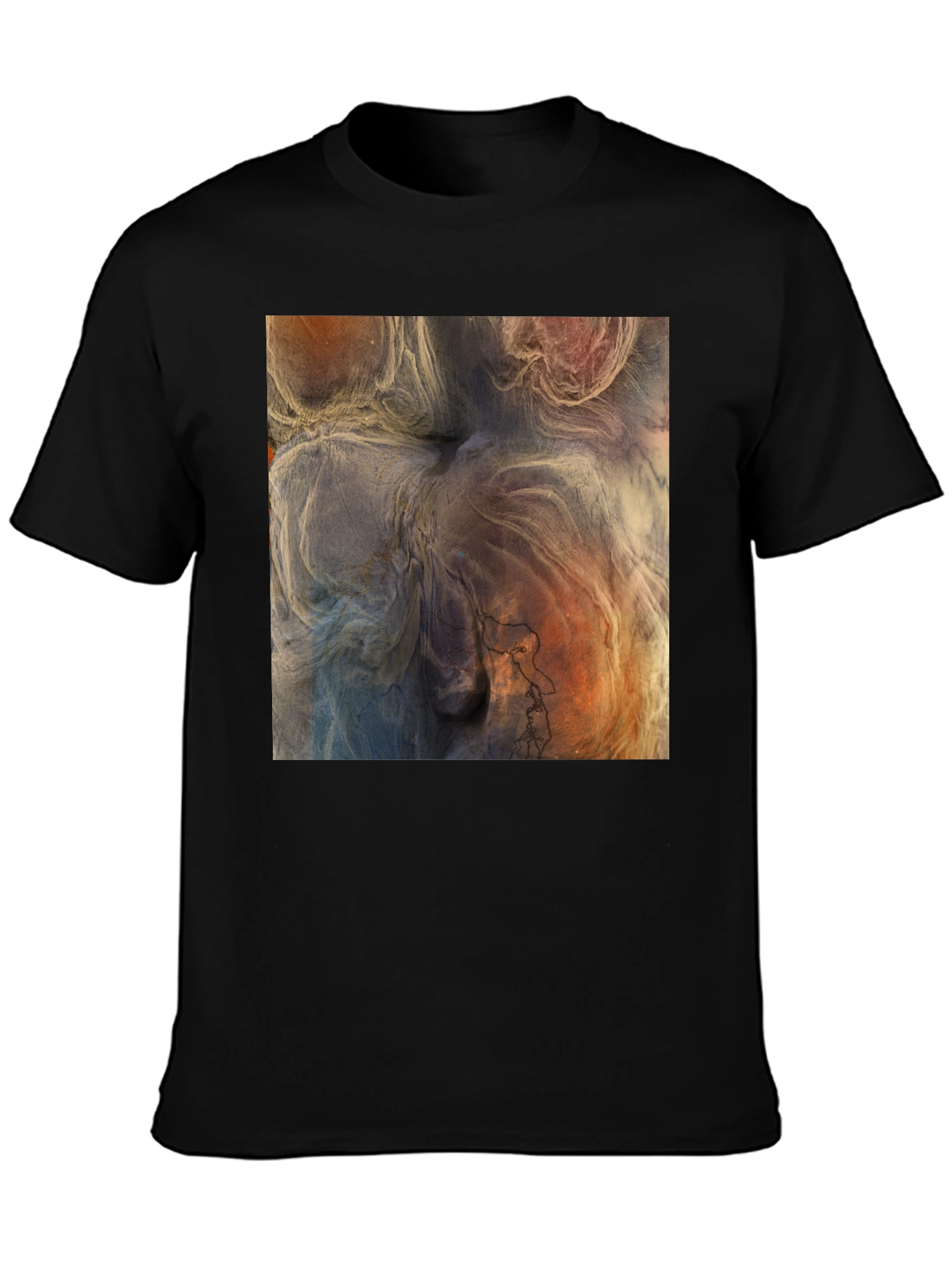 Abstract Art Graphic Tee - Black Casual T-Shirt