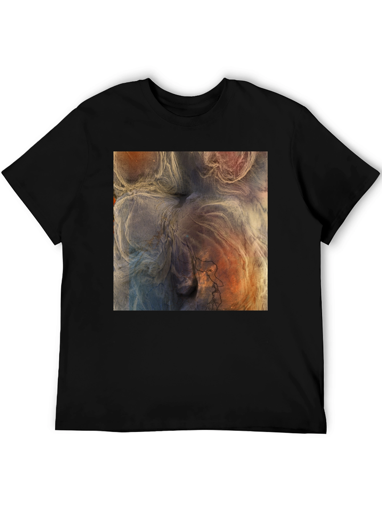 Abstract Art Graphic Tee - Black Casual T-Shirt