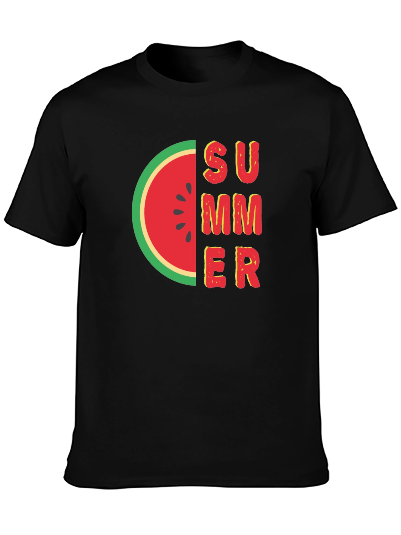 Summer Watermelon Graphic Tee - Black