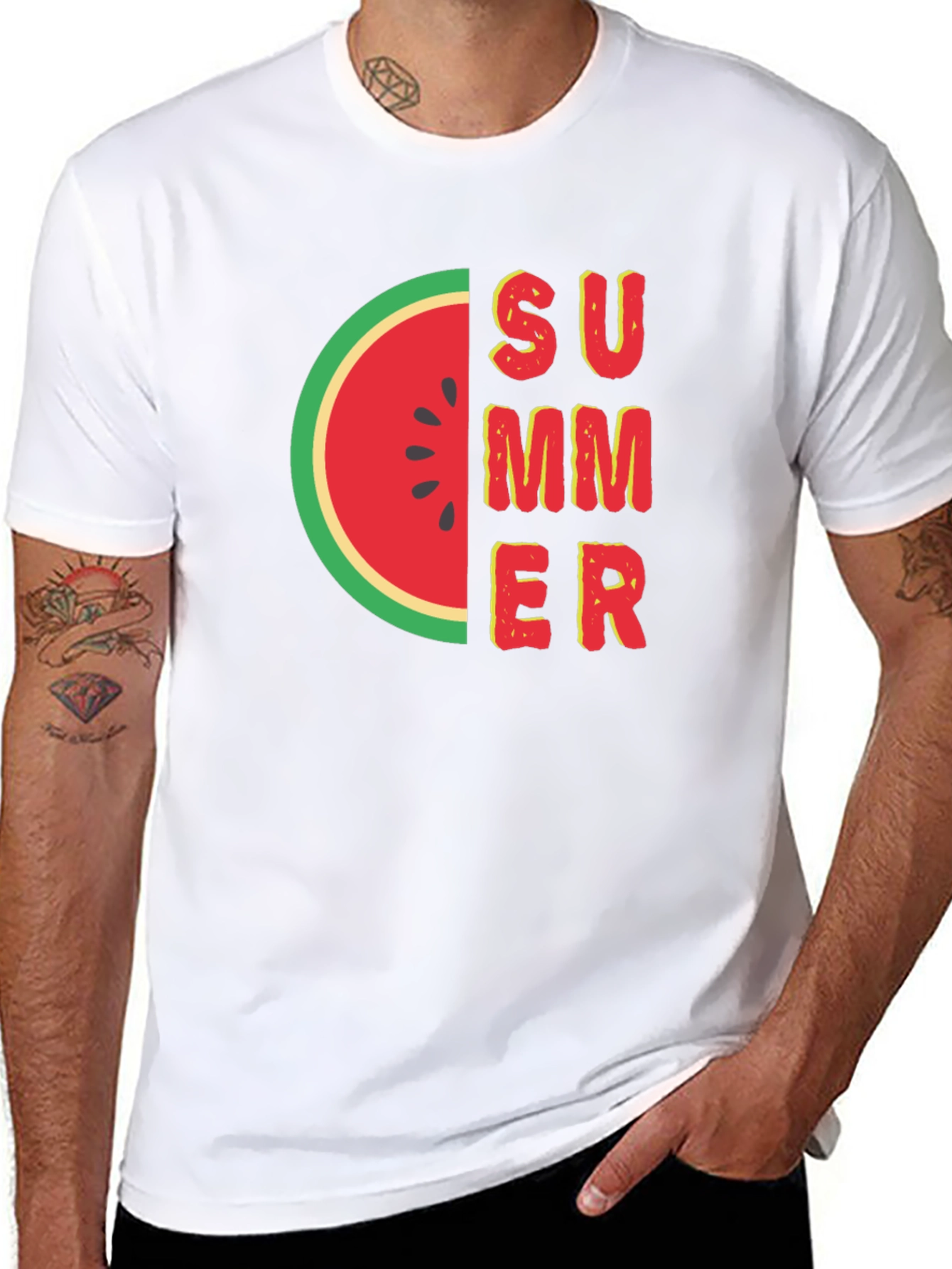 Summer Watermelon Graphic Tee - Black