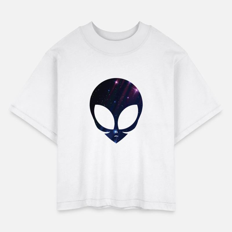 Alien Head Starry Night Sky T-Shirt Cosmic Space