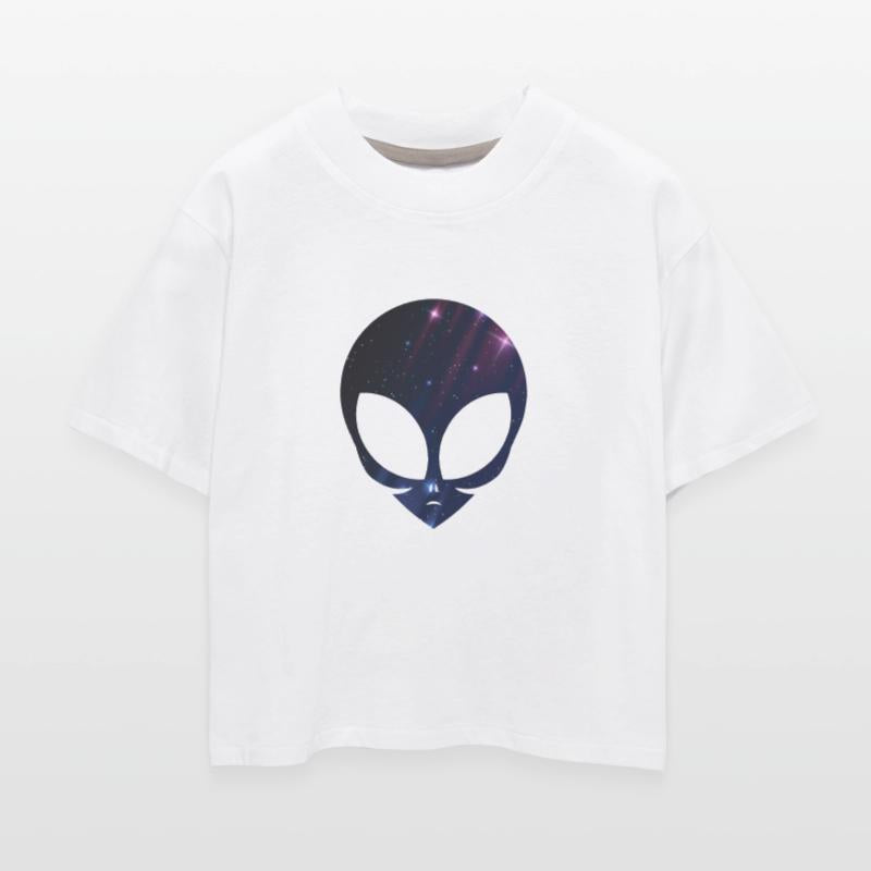Alien Head Starry Night Sky T-Shirt Cosmic Space