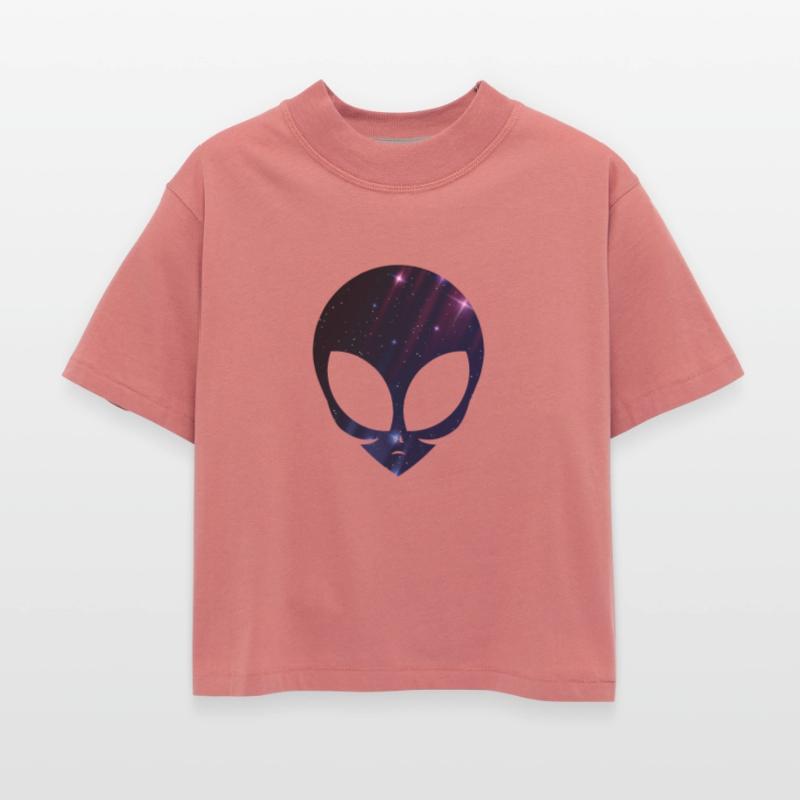 Alien Head Starry Night Sky T-Shirt Cosmic Space