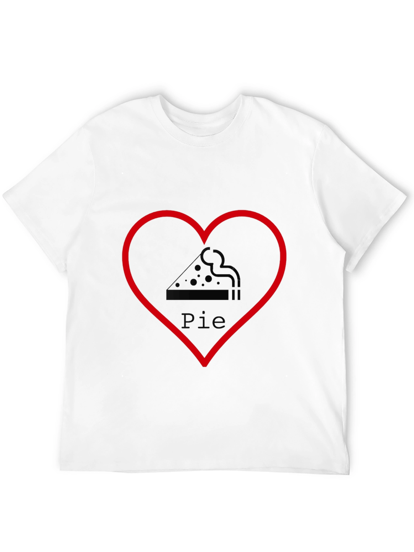 Pizza Pie Heart Graphic Tee - Casual Black T-Shirt