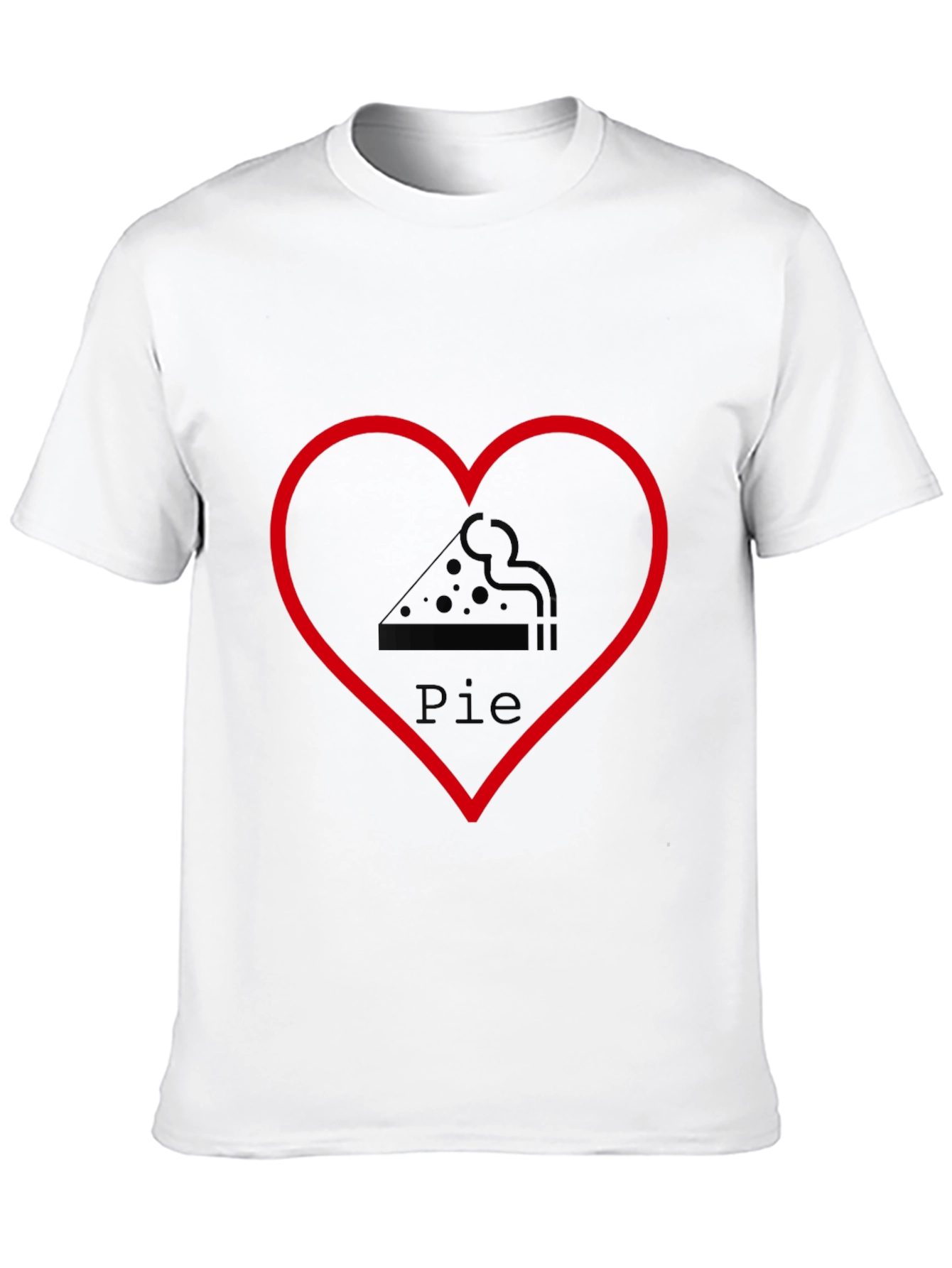 Pizza Pie Heart Graphic Tee - Casual Black T-Shirt