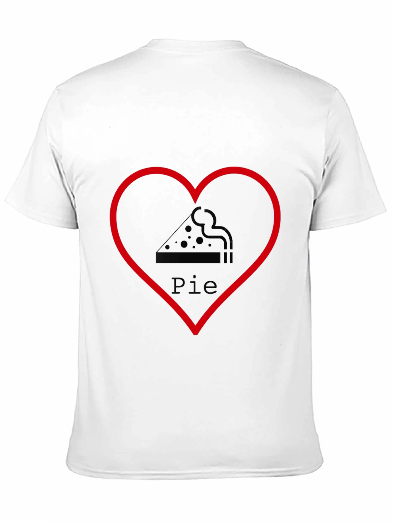 Pizza Pie Heart Graphic Tee - Casual Black T-Shirt