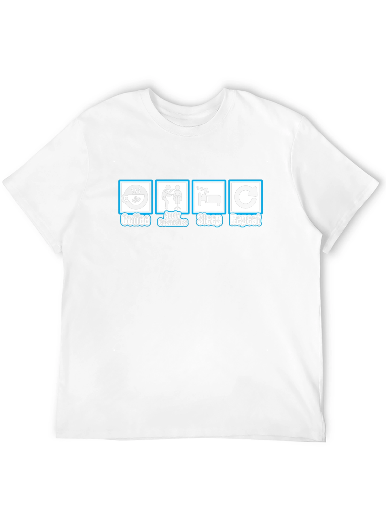 Coffee Cosmetics Sleep Repeat T-Shirt