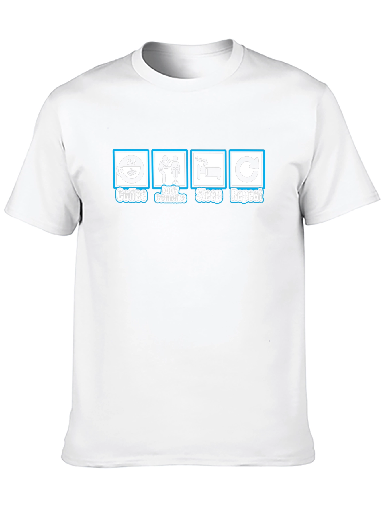 Coffee Cosmetics Sleep Repeat T-Shirt