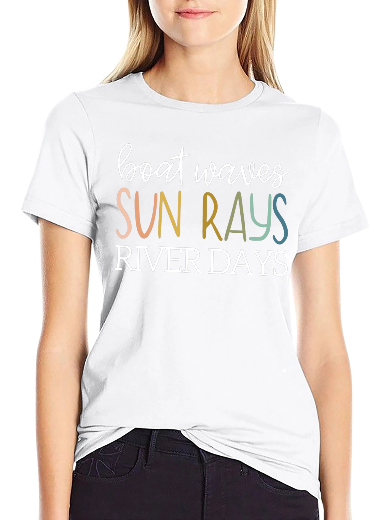 Boat Waves Sun Rays River Days T-Shirt