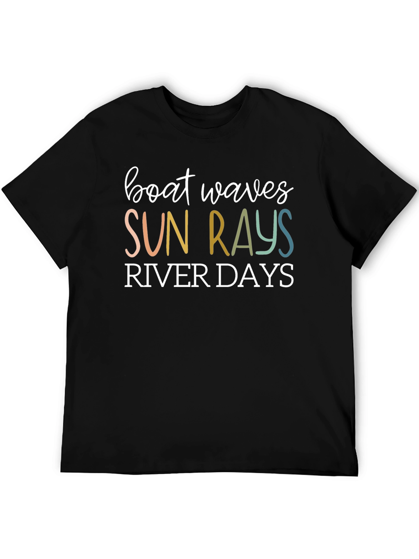 Boat Waves Sun Rays River Days T-Shirt