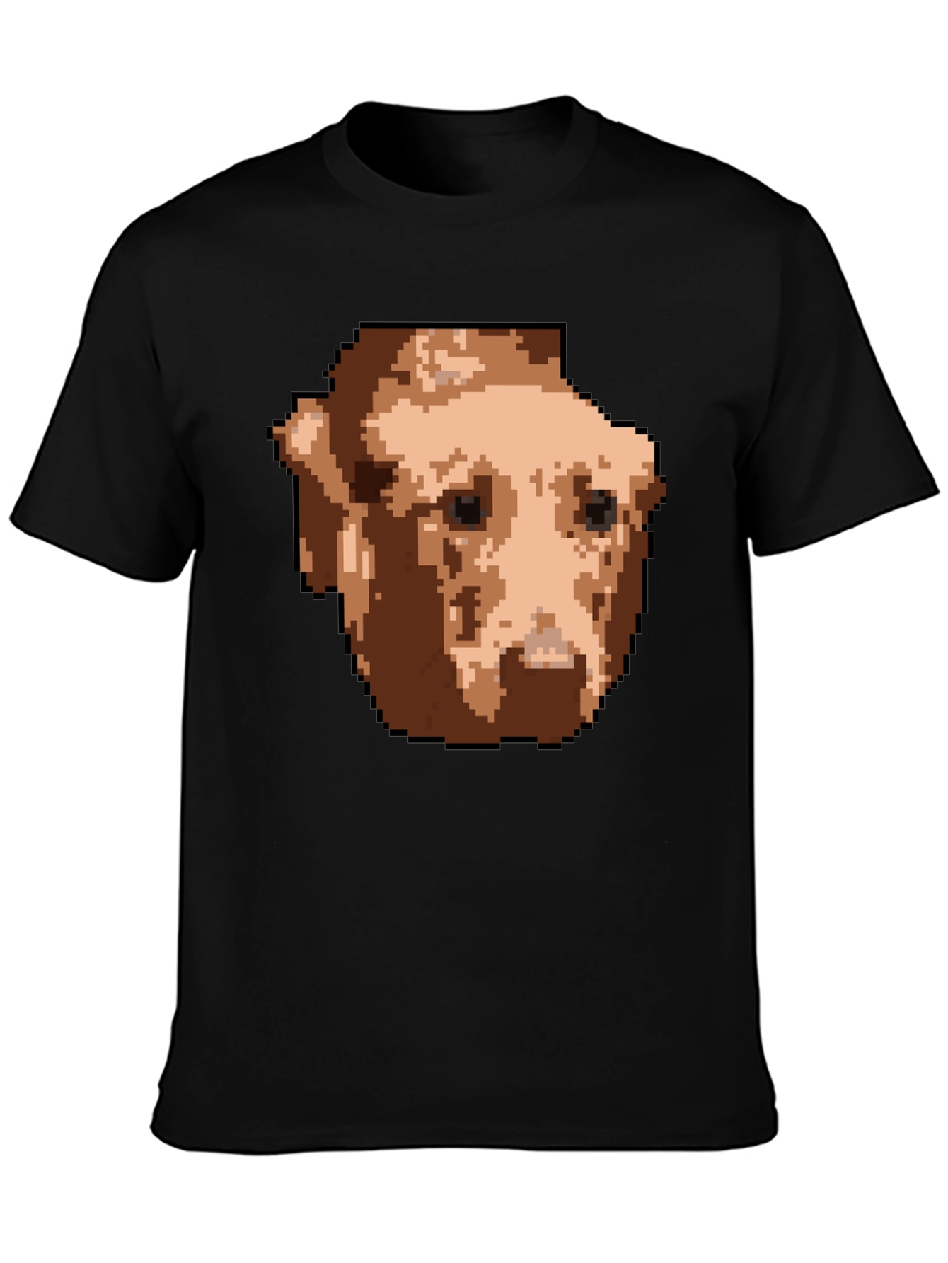 Pixelated Dog Graphic T-Shirt - Black