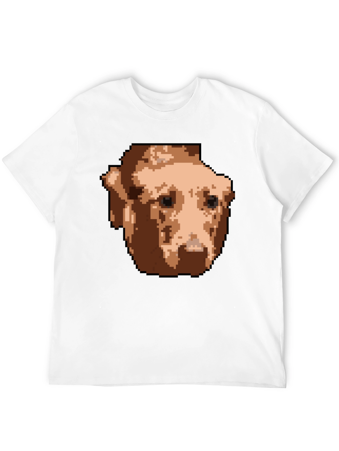 Pixelated Dog Graphic T-Shirt - Black