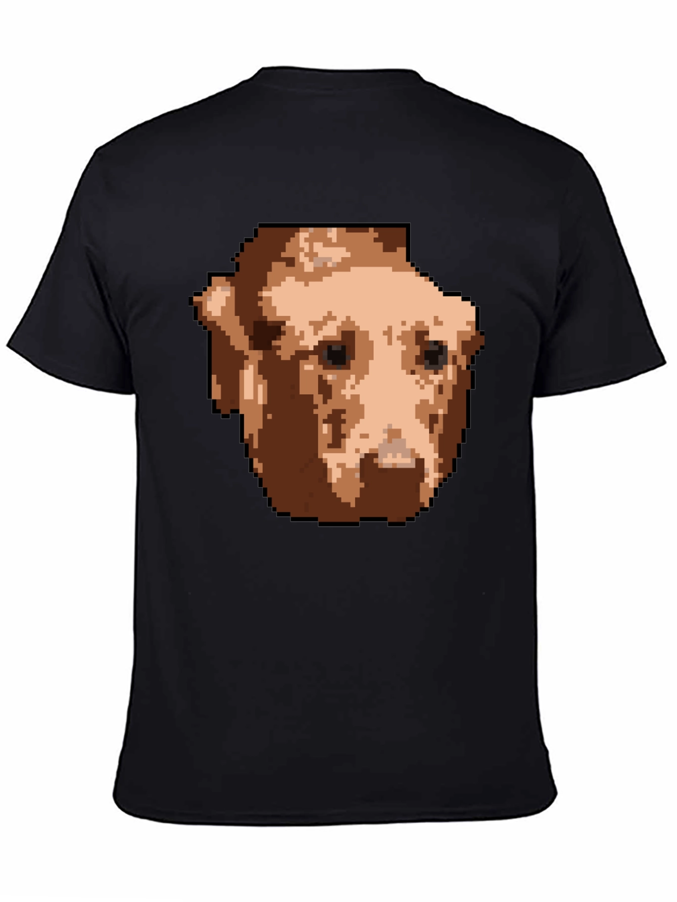 Pixelated Dog Graphic T-Shirt - Black