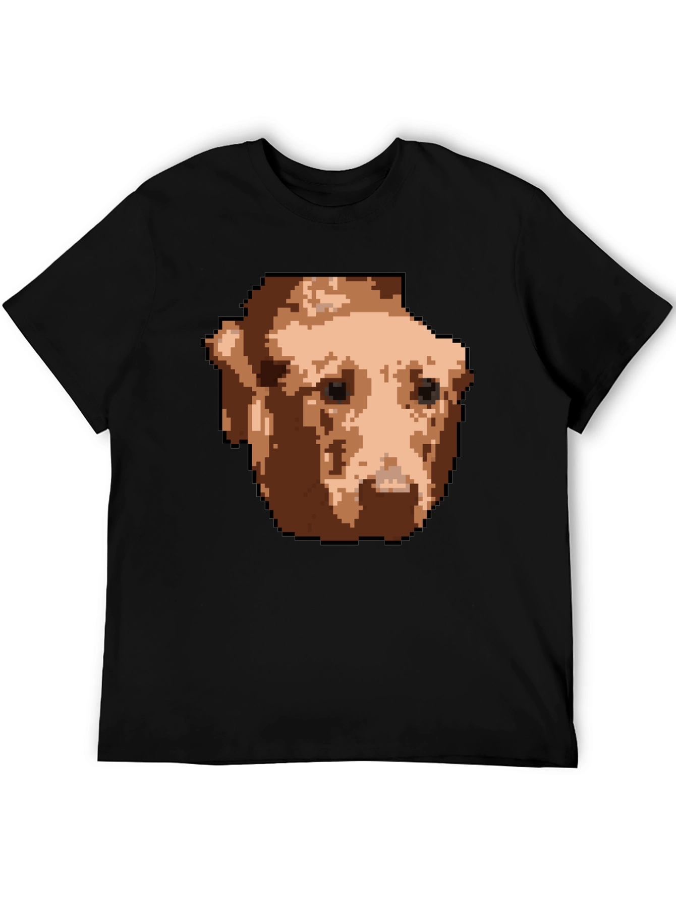 Pixelated Dog Graphic T-Shirt - Black