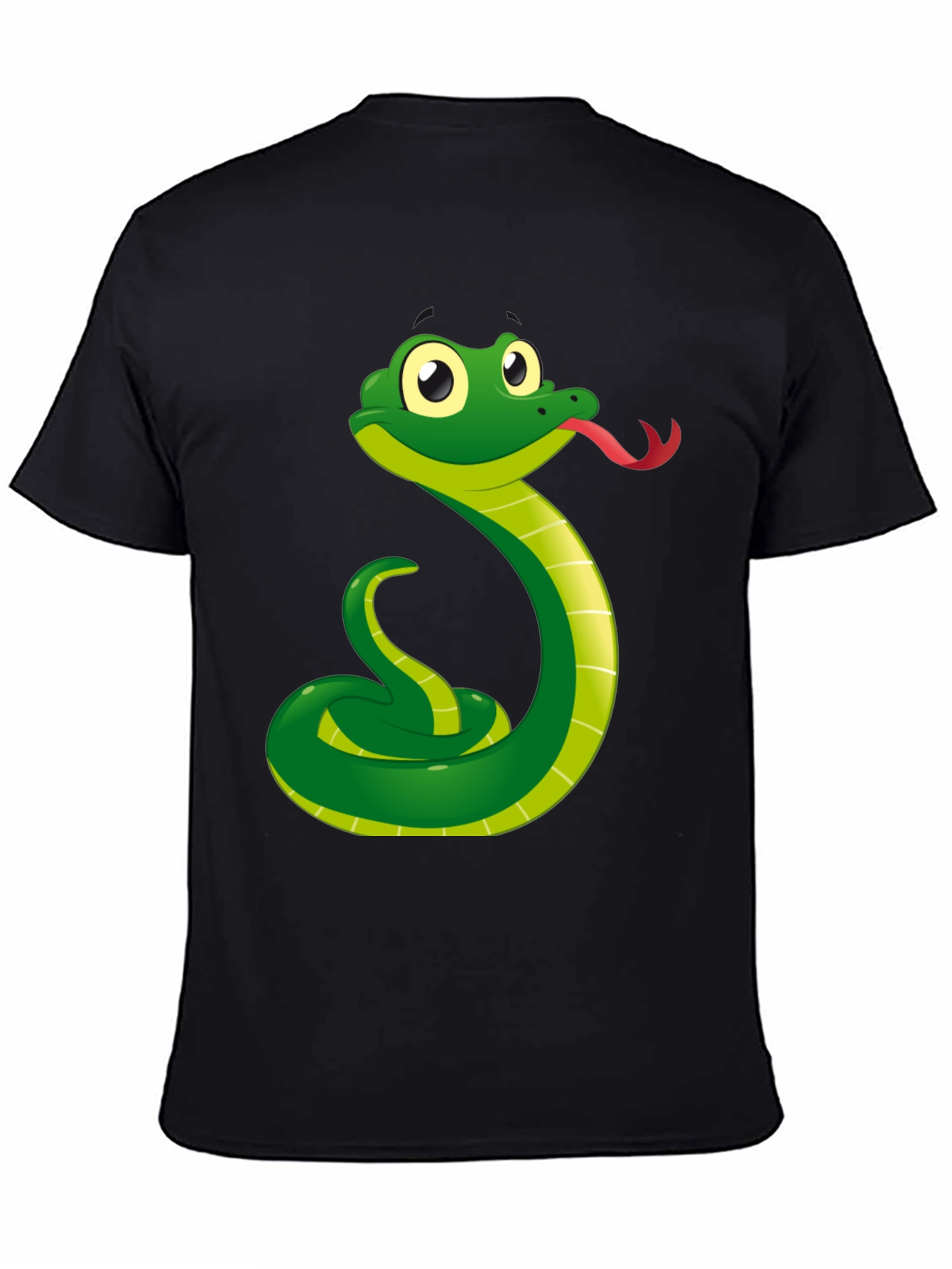 Snake Graphic Tee - Black Cotton T-Shirt