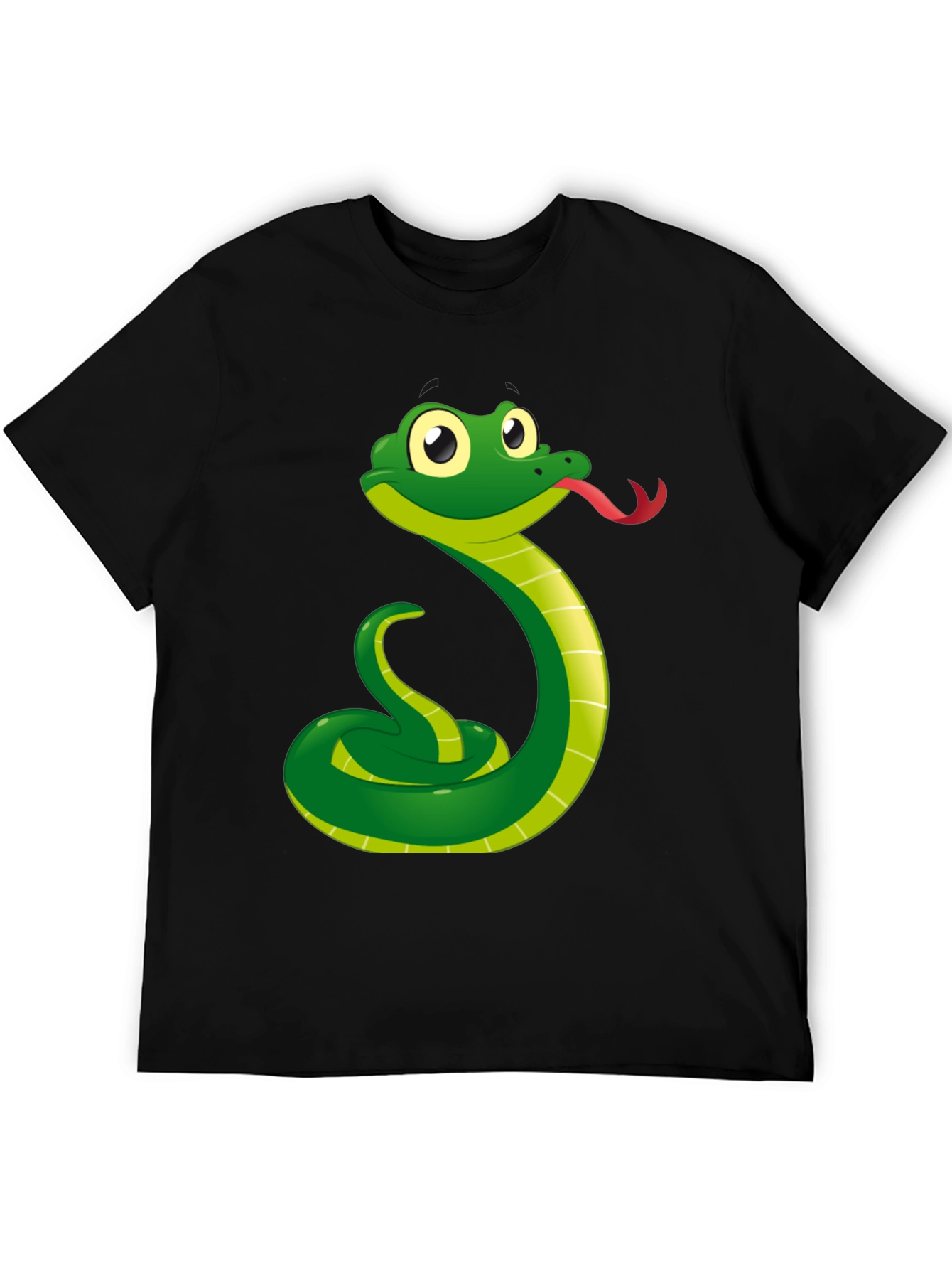 Snake Graphic Tee - Black Cotton T-Shirt