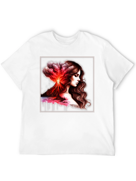Volcano Goddess Graphic Black T-Shirt
