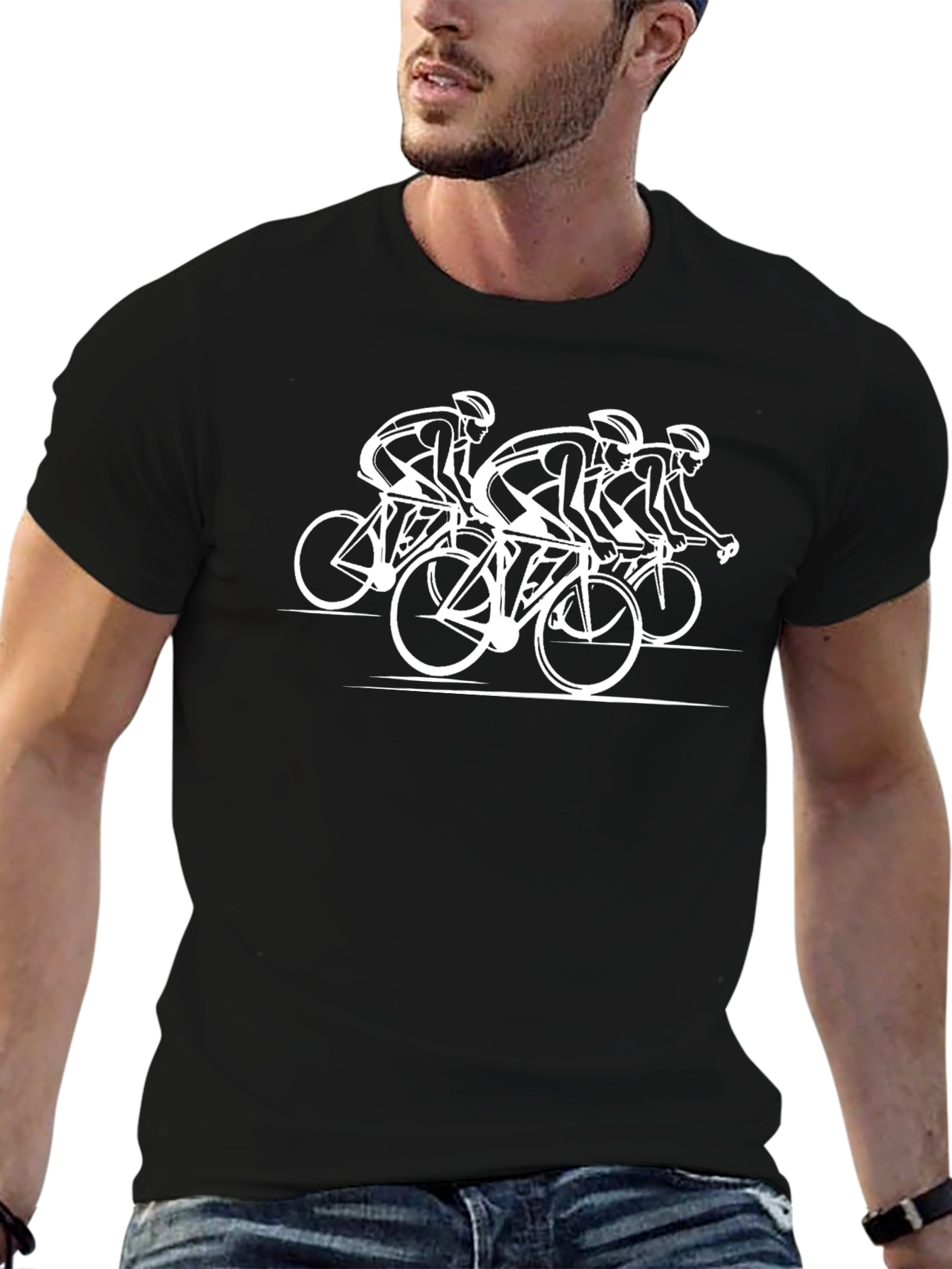 Cyclist Graphic T-Shirt - Black Cotton Tee