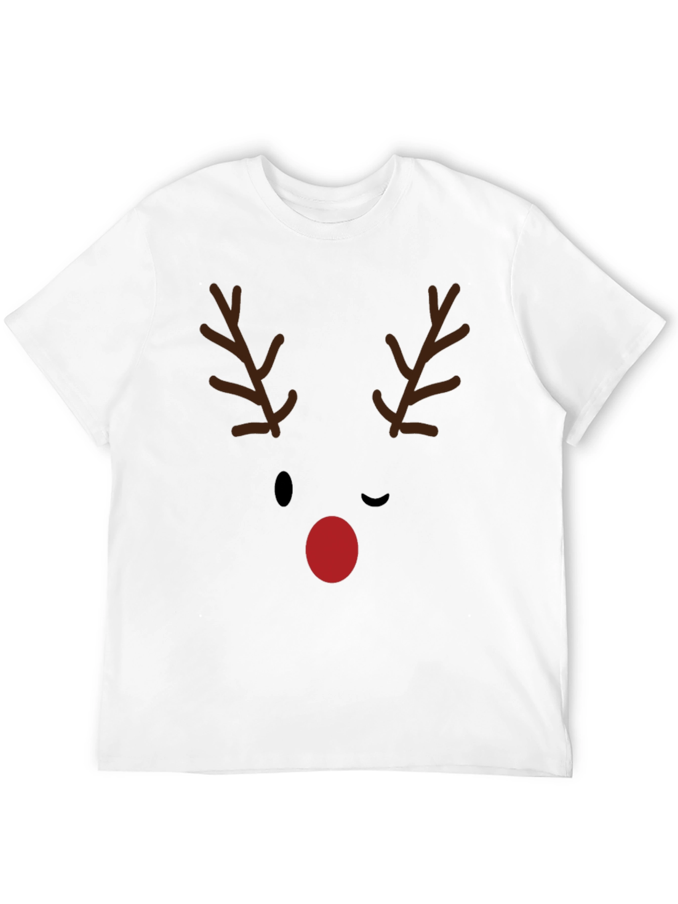 Reindeer Face Graphic Tee - Holiday Fun