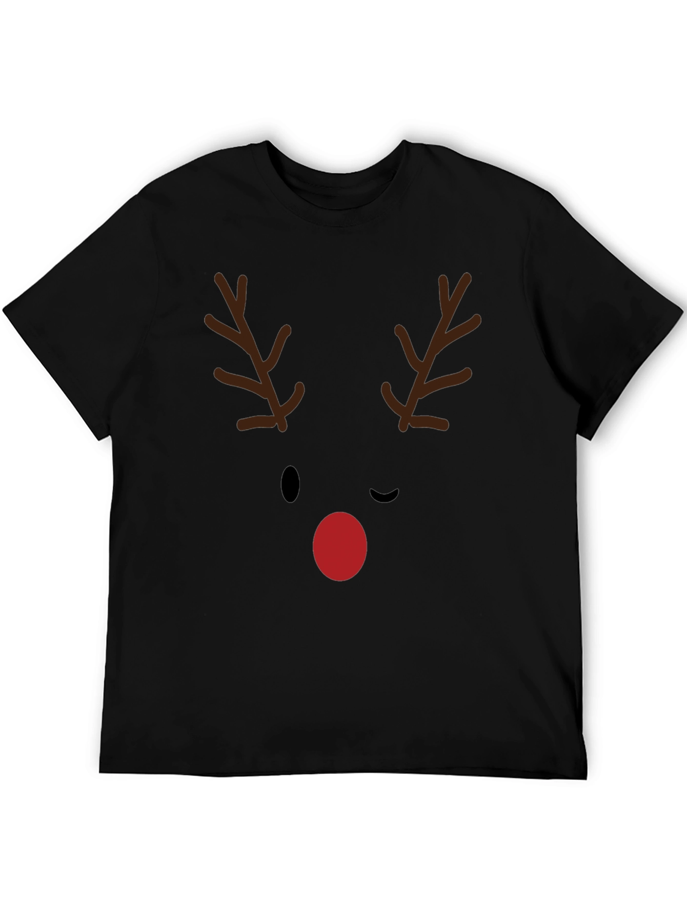 Reindeer Face Graphic Tee - Holiday Fun