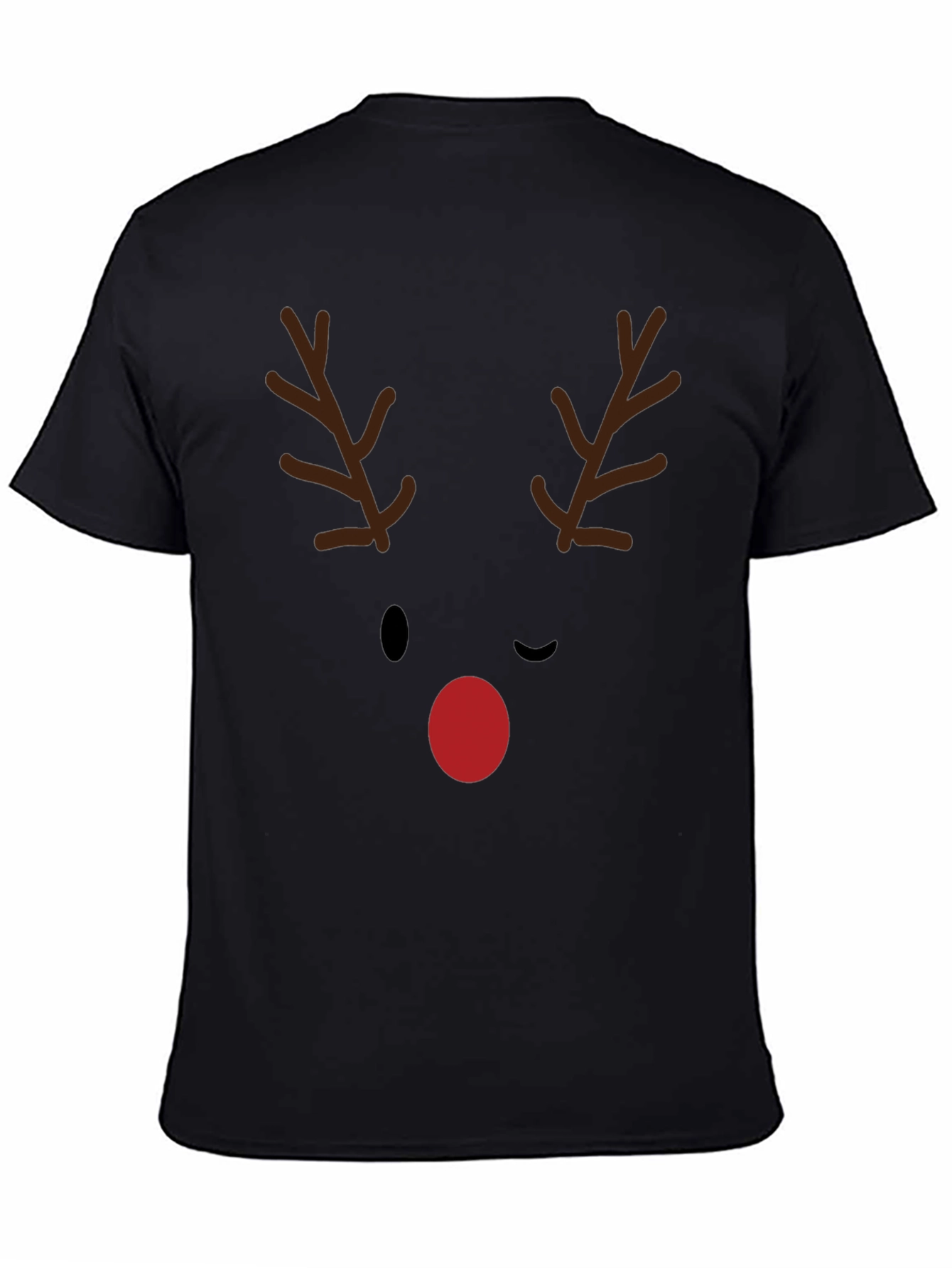 Reindeer Face Graphic Tee - Holiday Fun