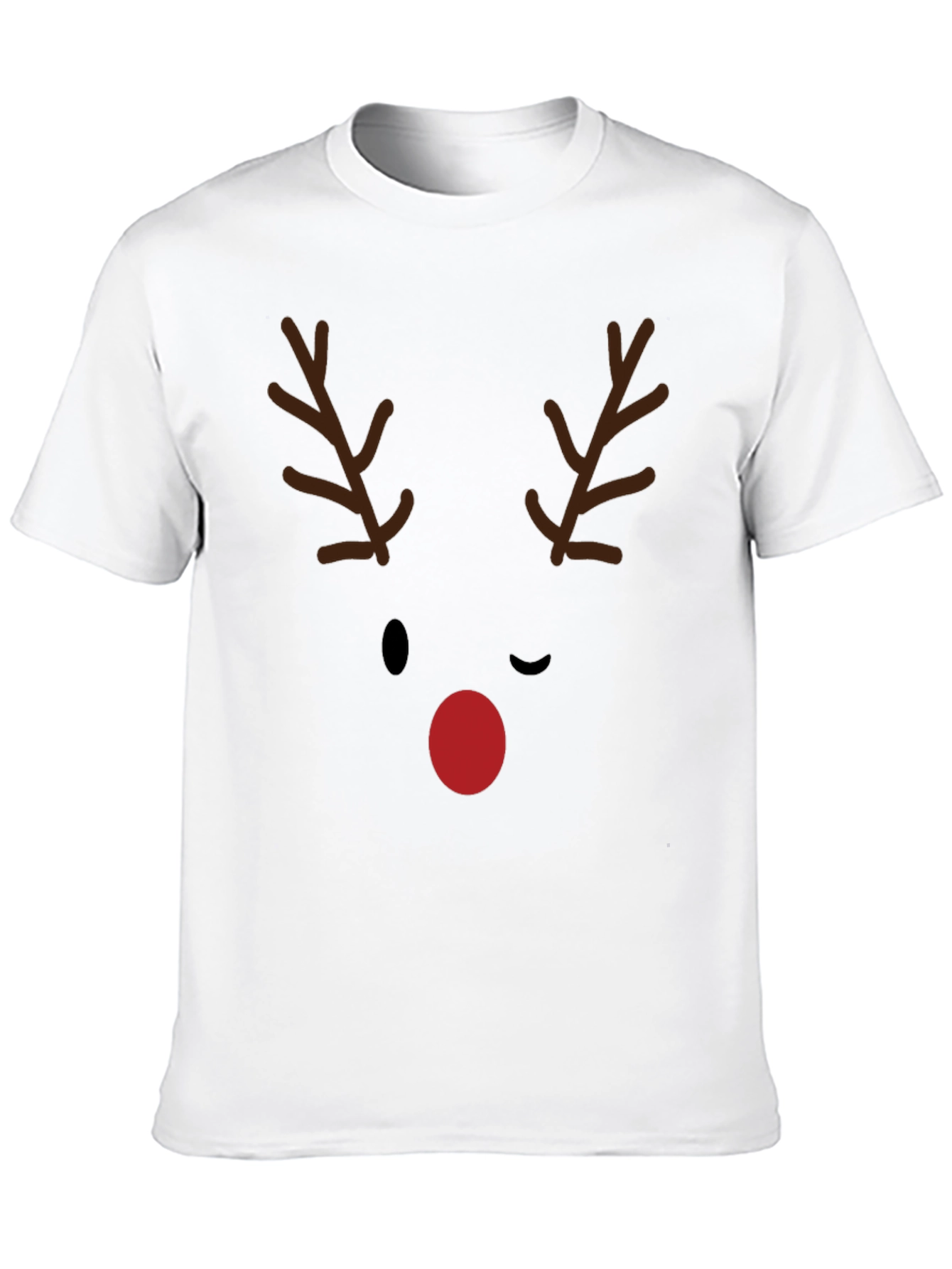 Reindeer Face Graphic Tee - Holiday Fun