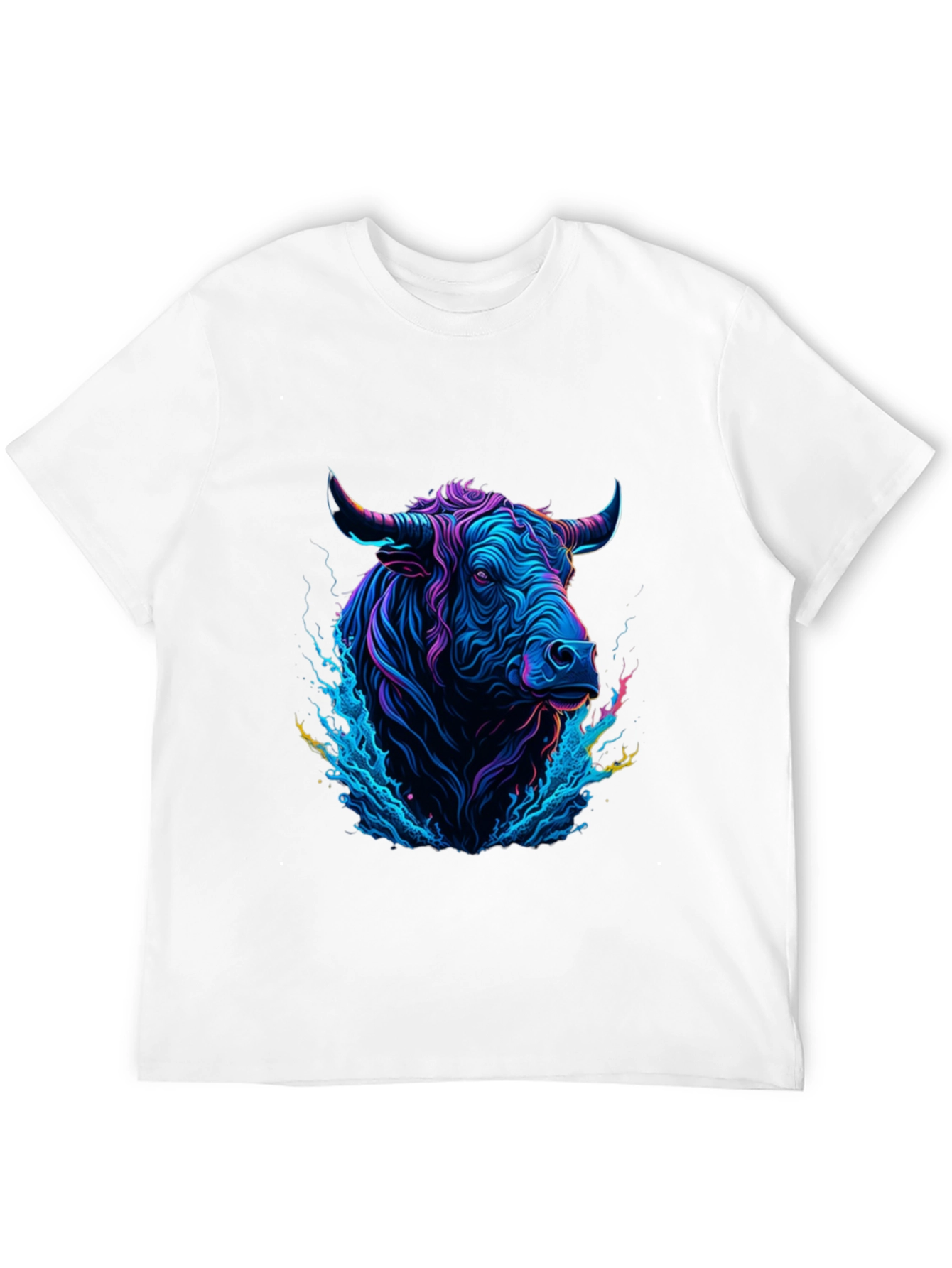 Neon Bull Graphic Tee - Mens Black T-Shirt