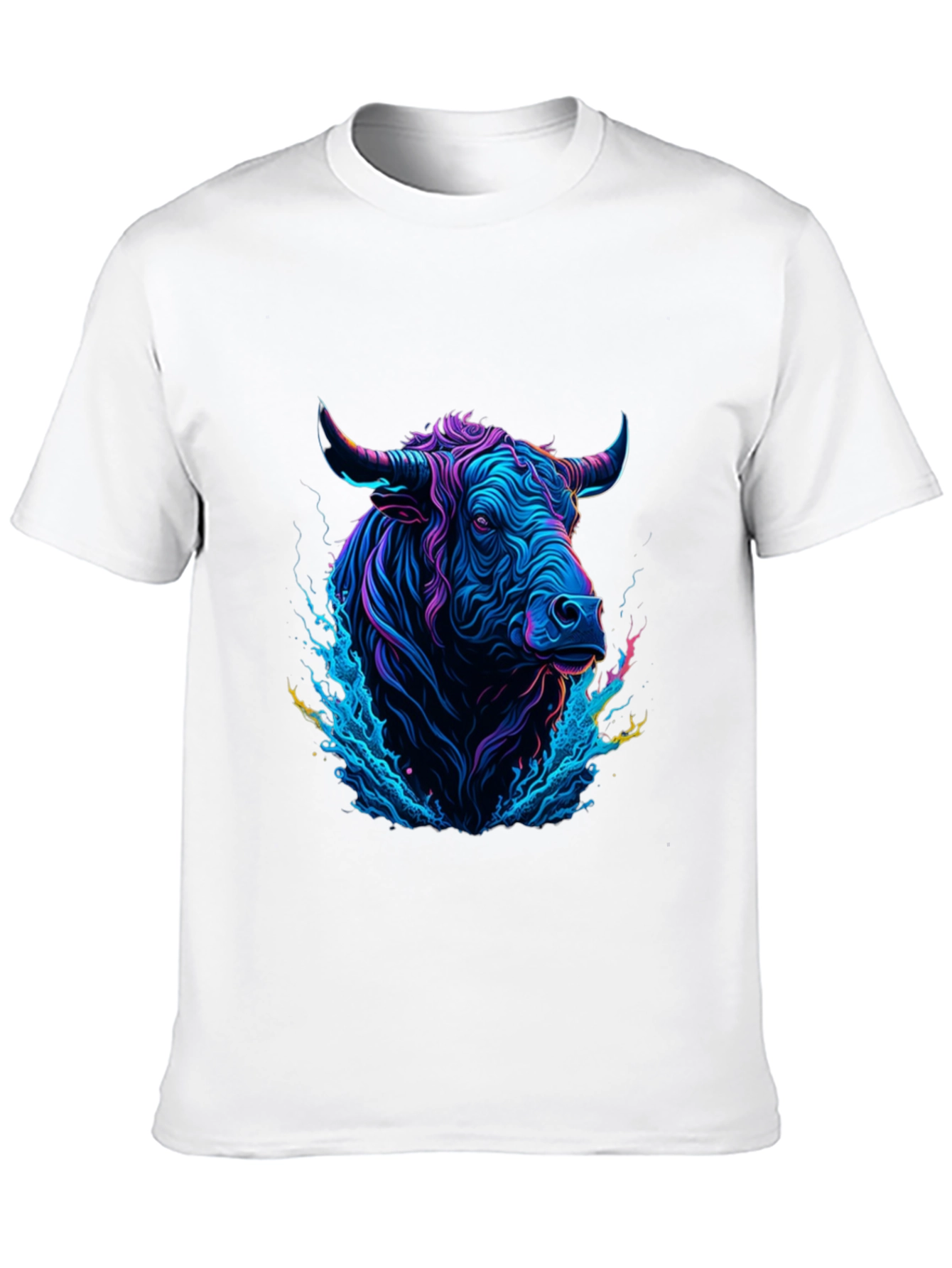 Neon Bull Graphic Tee - Mens Black T-Shirt