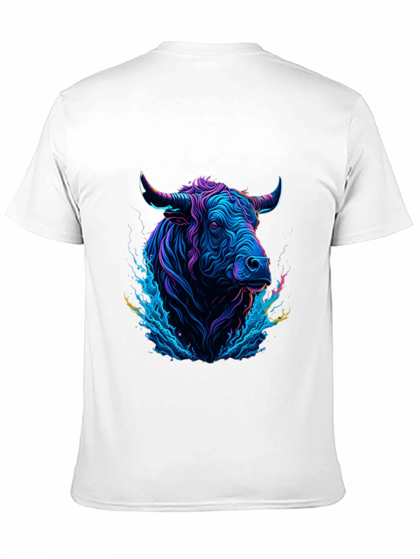 Neon Bull Graphic Tee - Mens Black T-Shirt
