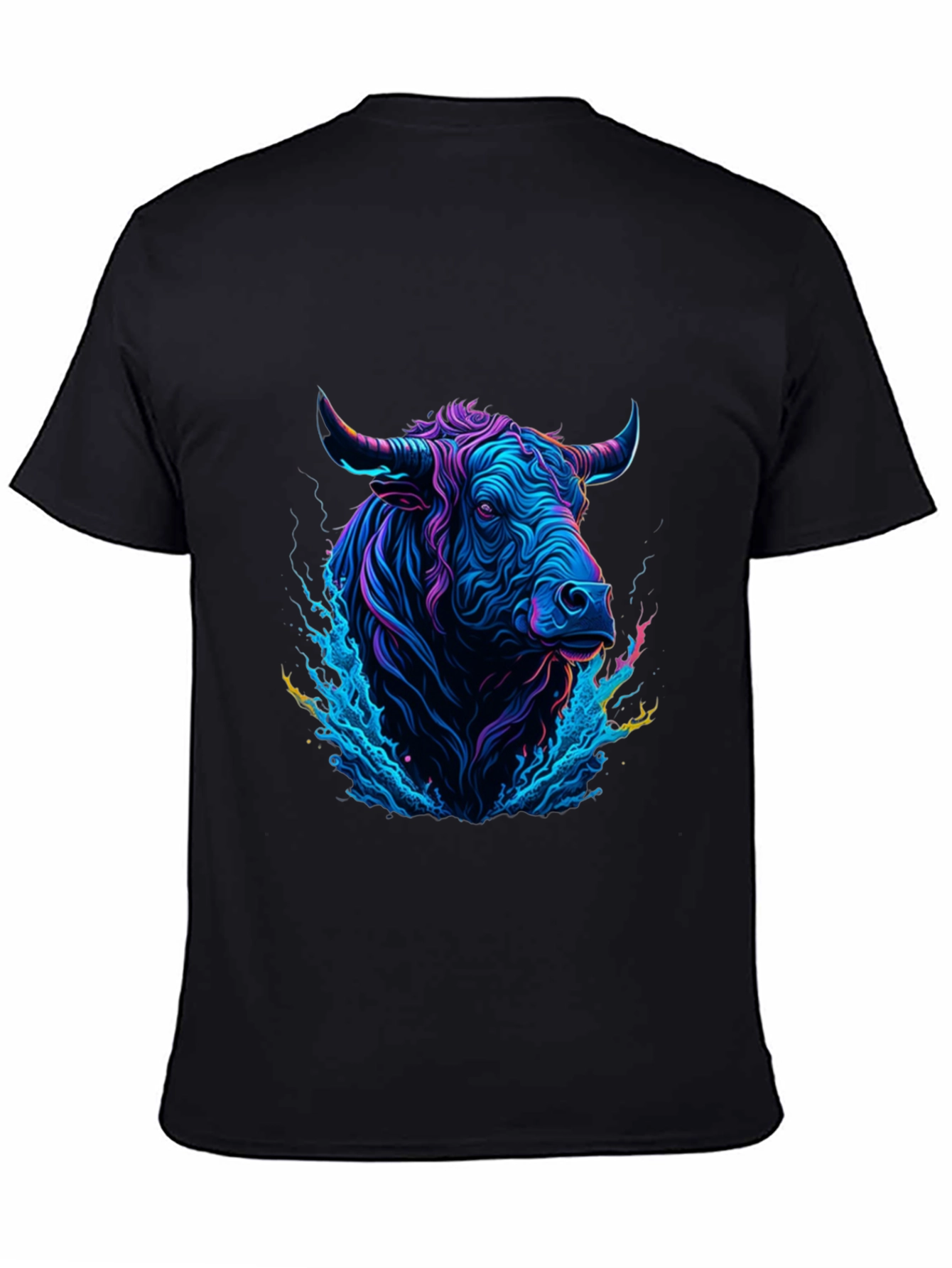 Neon Bull Graphic Tee - Mens Black T-Shirt