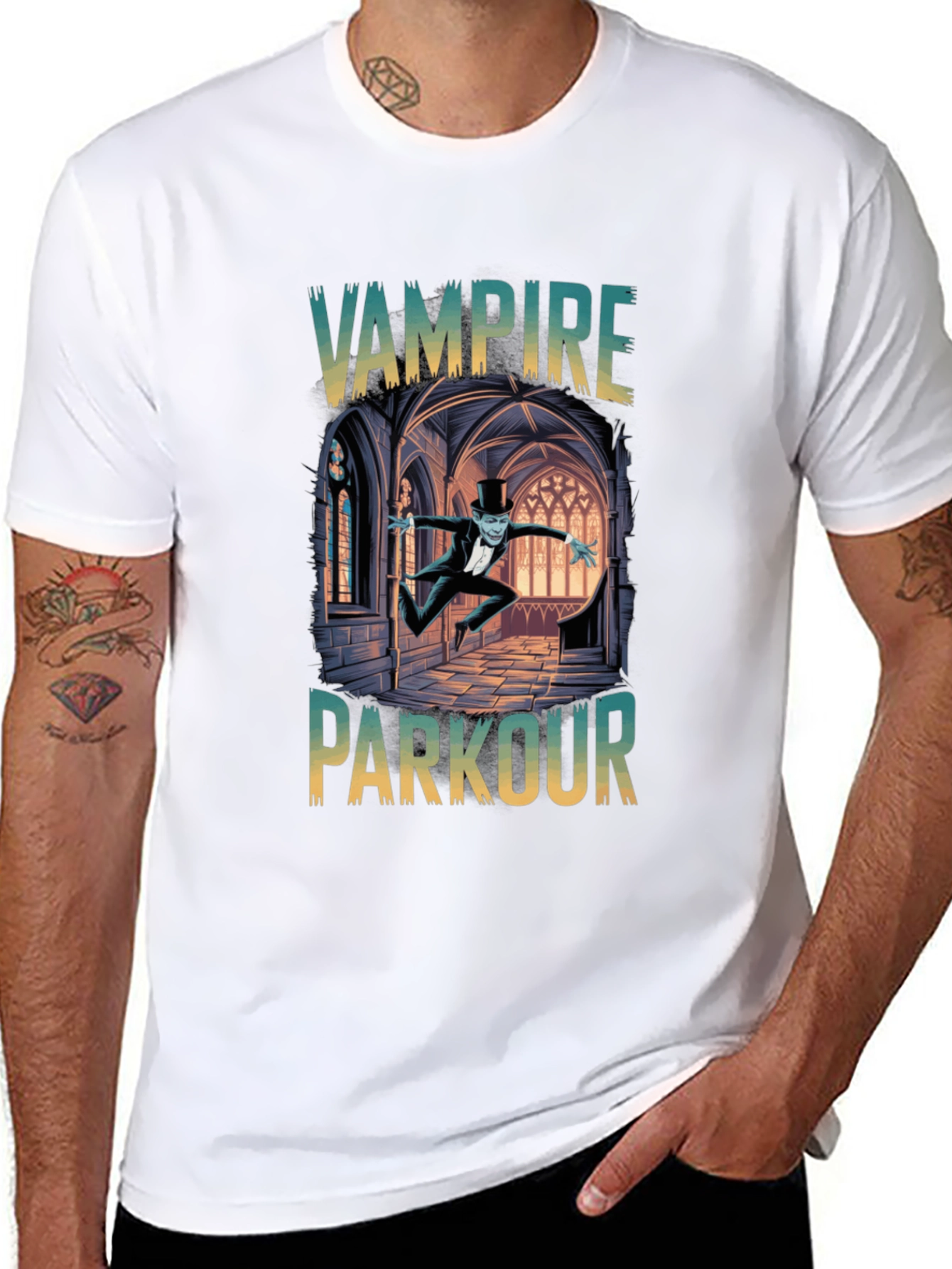 Vampire Parkour Graphic Tee