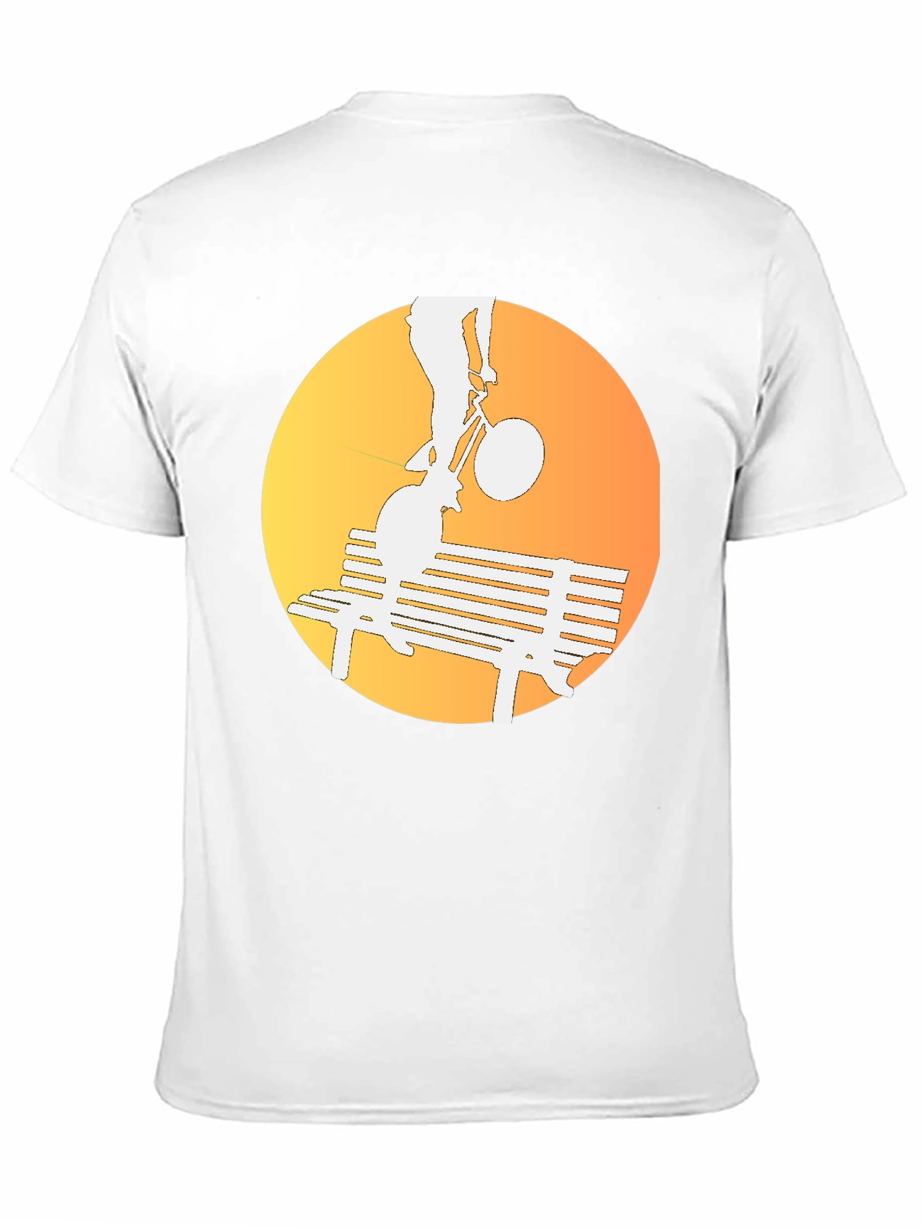 Silhouette Bike Ride T-Shirt - Sunset Bench Design