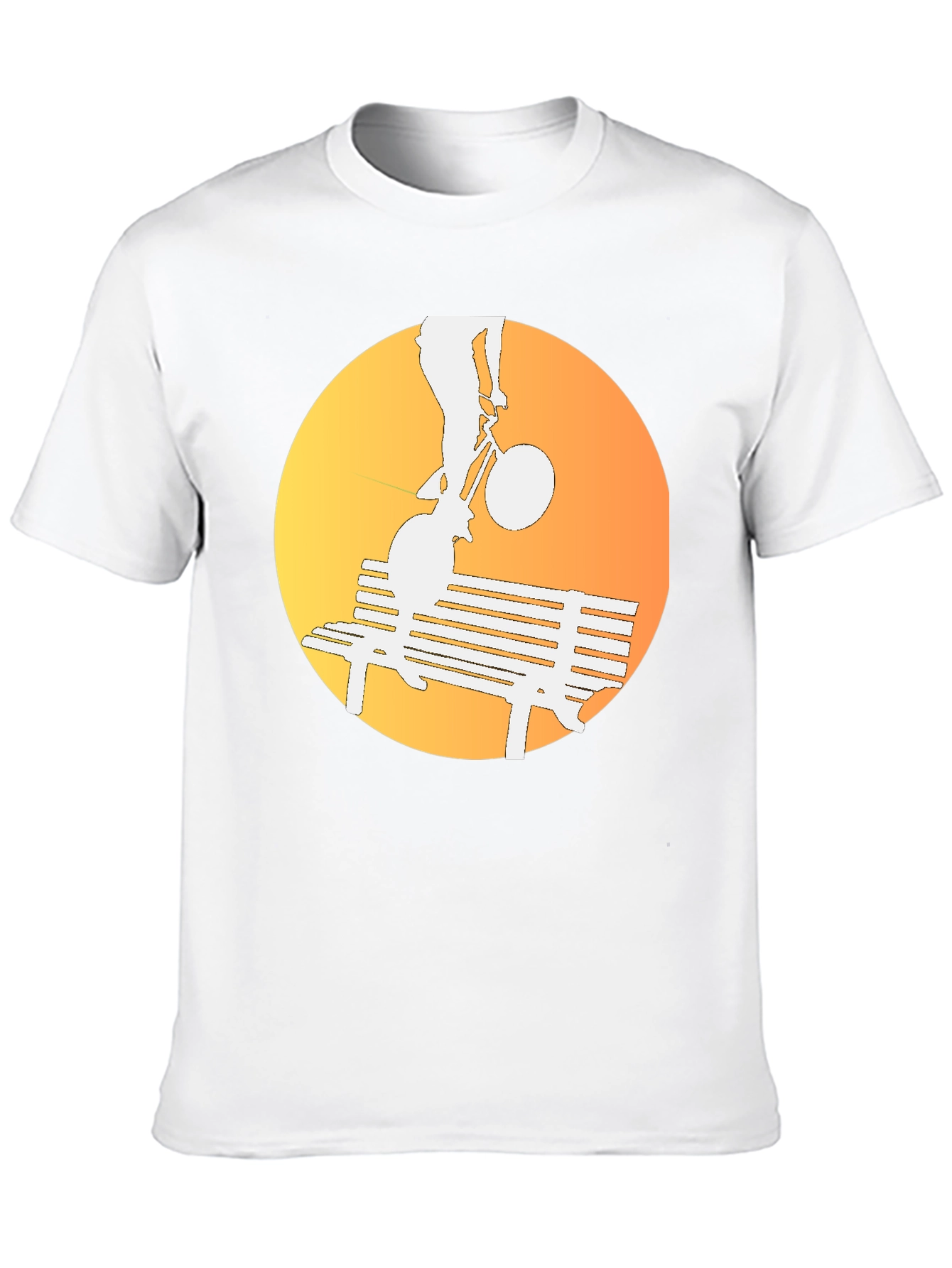 Silhouette Bike Ride T-Shirt - Sunset Bench Design