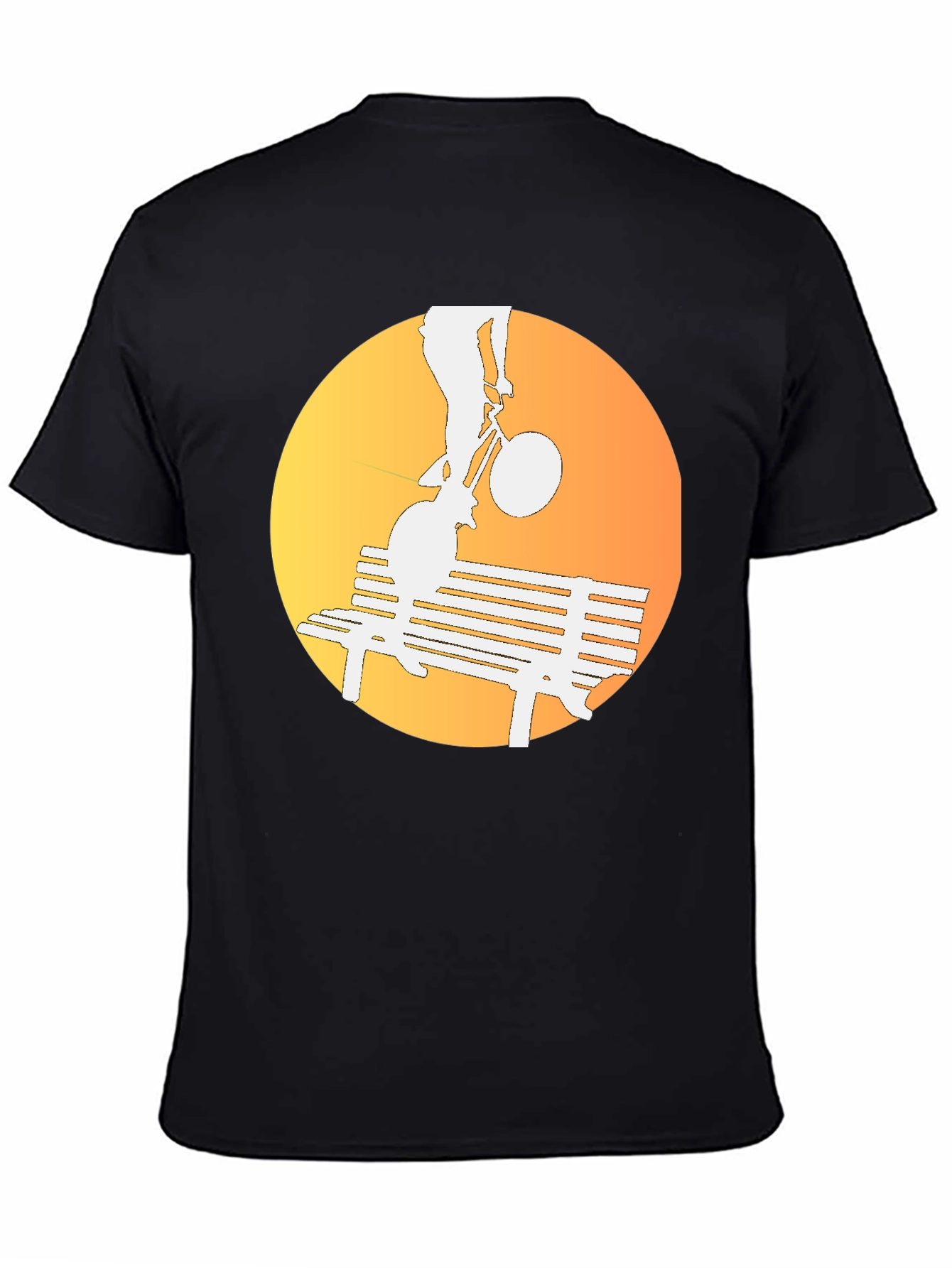 Silhouette Bike Ride T-Shirt - Sunset Bench Design