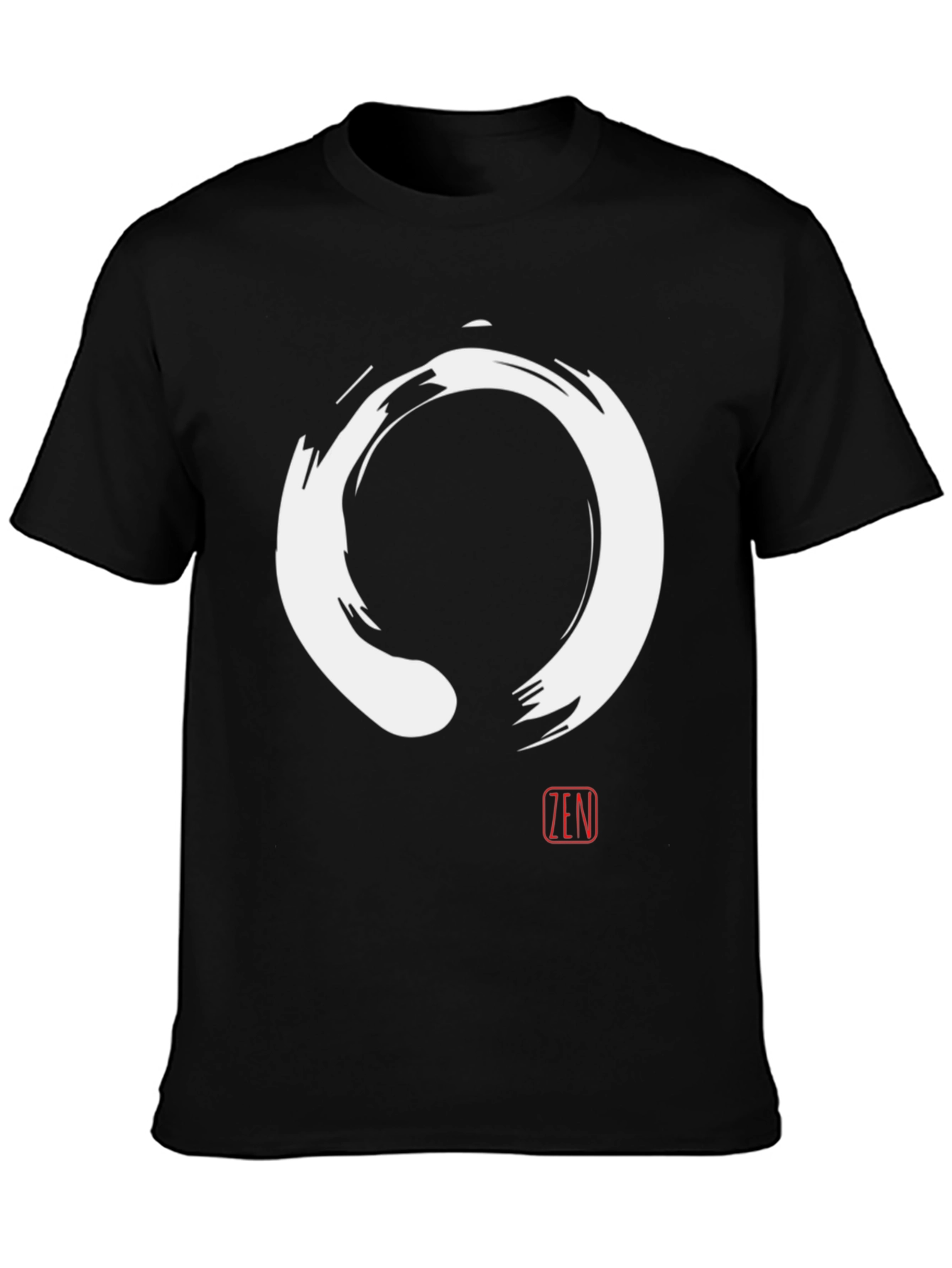 Zen Circle T-Shirt - Enso Symbol Black Tee