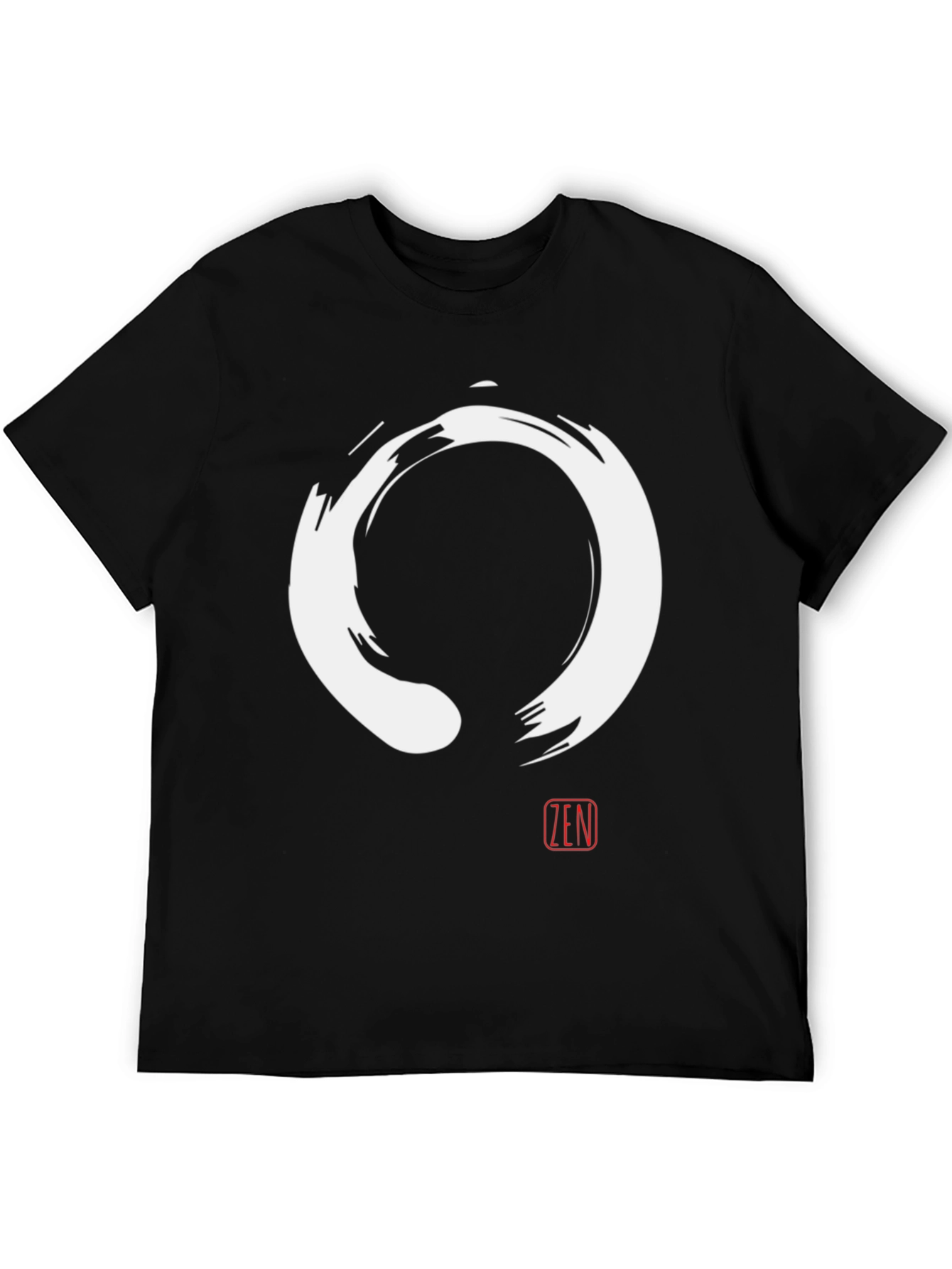 Zen Circle T-Shirt - Enso Symbol Black Tee