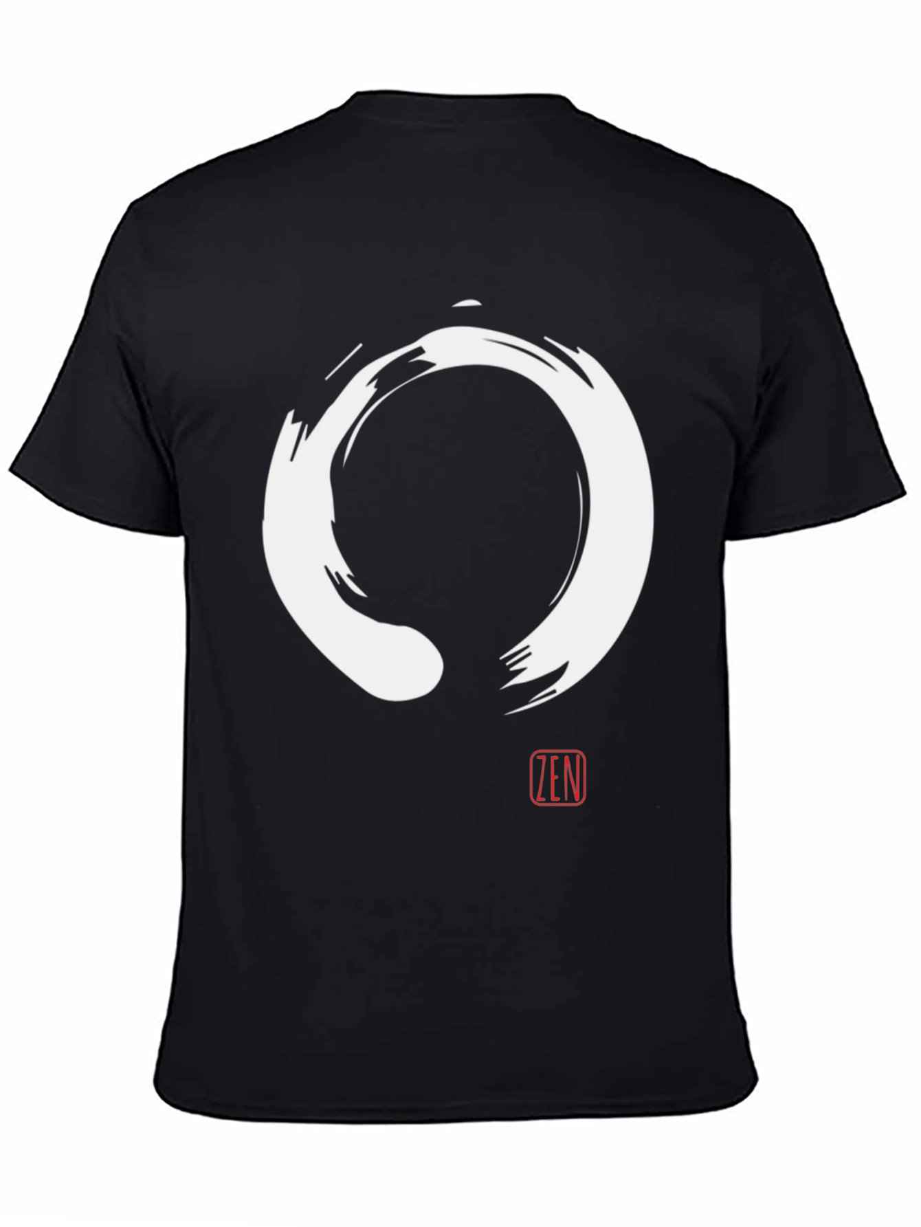 Zen Circle T-Shirt - Enso Symbol Black Tee