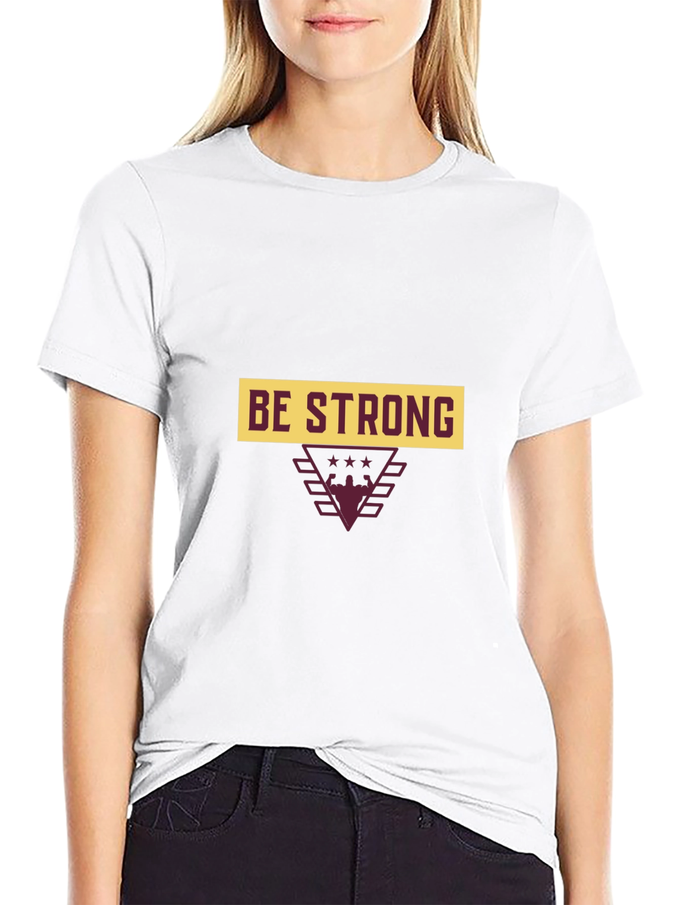 Be Strong Graphic Tee - Black Cotton