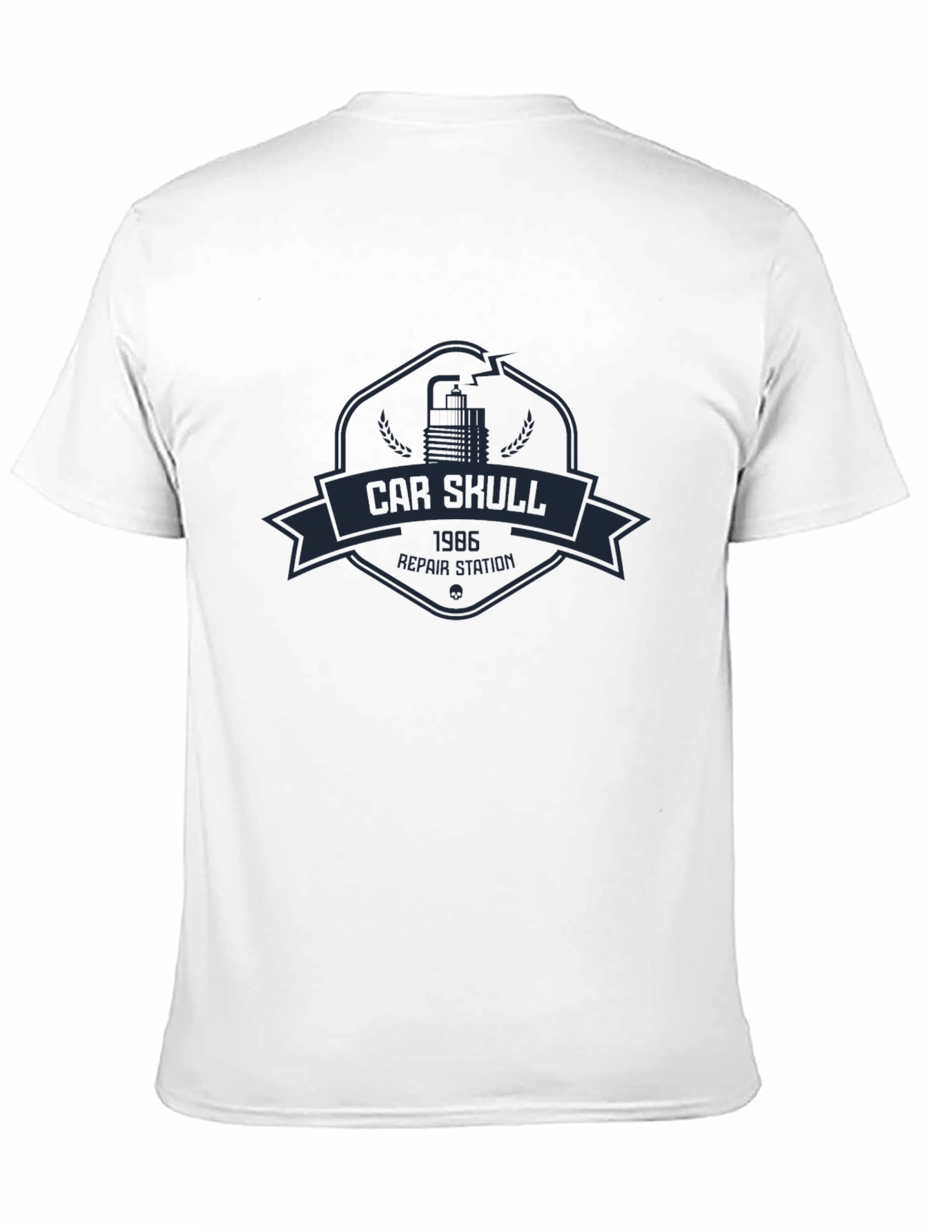 Car Skull 1986 Repair Station Black T-Shirt