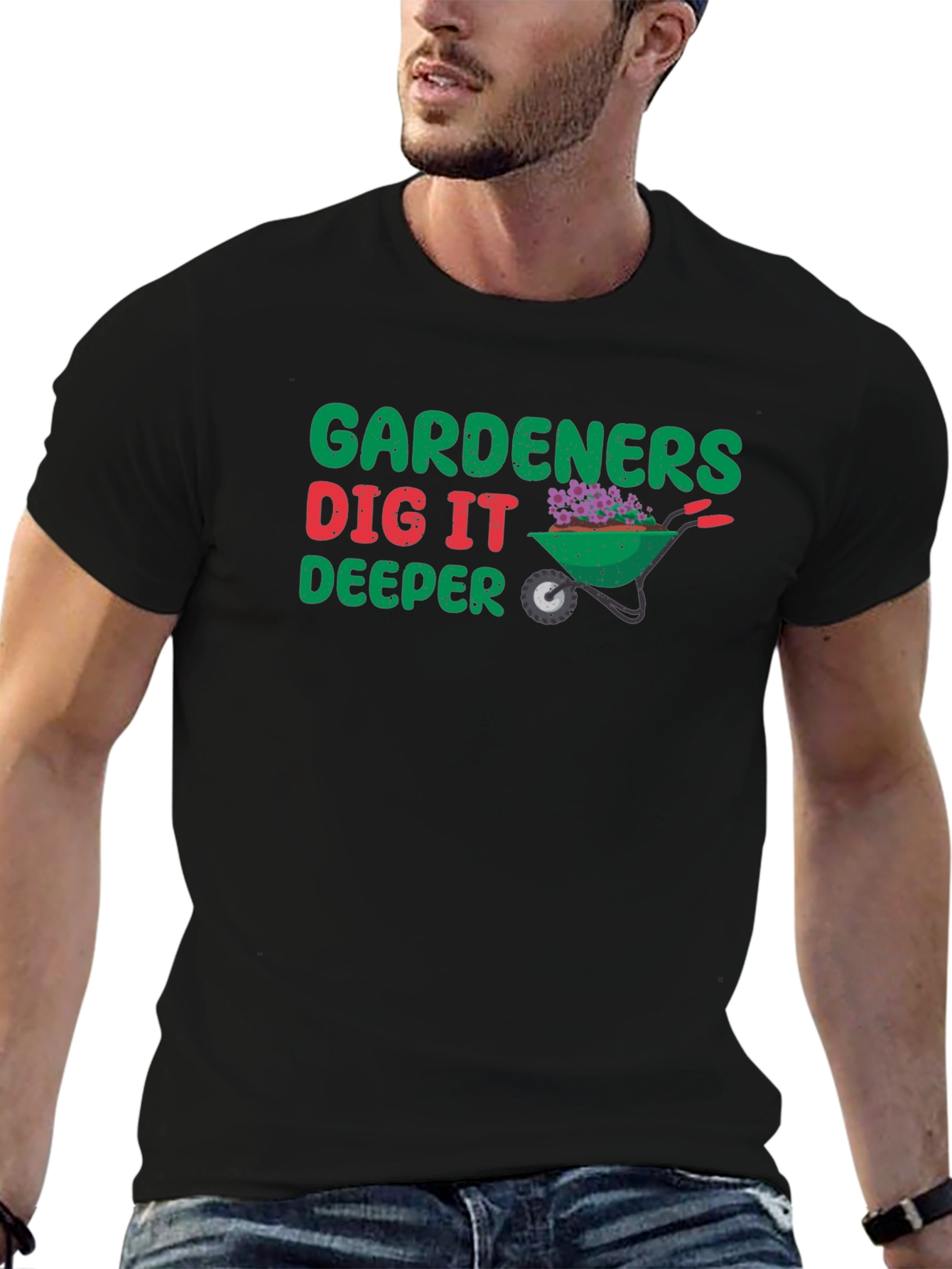 Gardeners Dig It Deeper Black T-Shirt