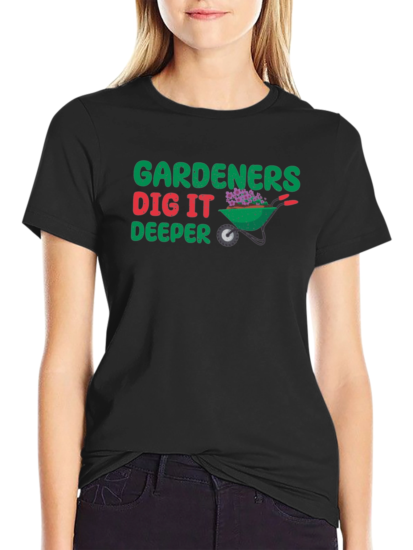 Gardeners Dig It Deeper Black T-Shirt