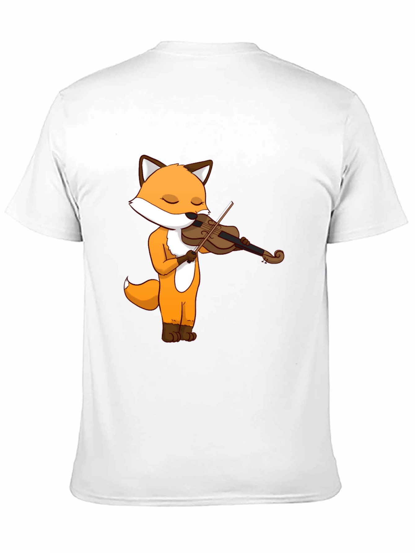 Fox Violinist Graphic Tee - Unisex Cotton T-Shirt