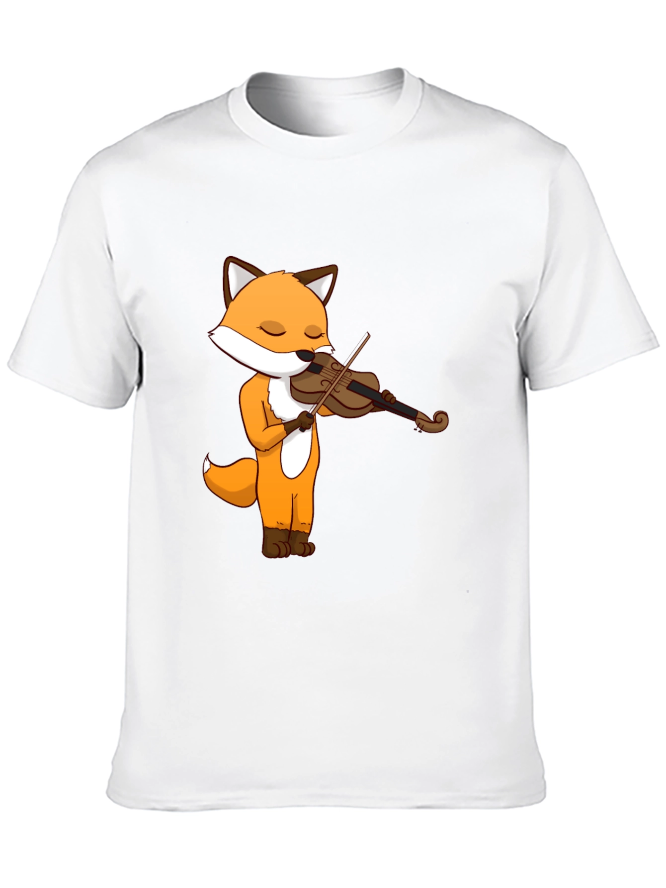 Fox Violinist Graphic Tee - Unisex Cotton T-Shirt