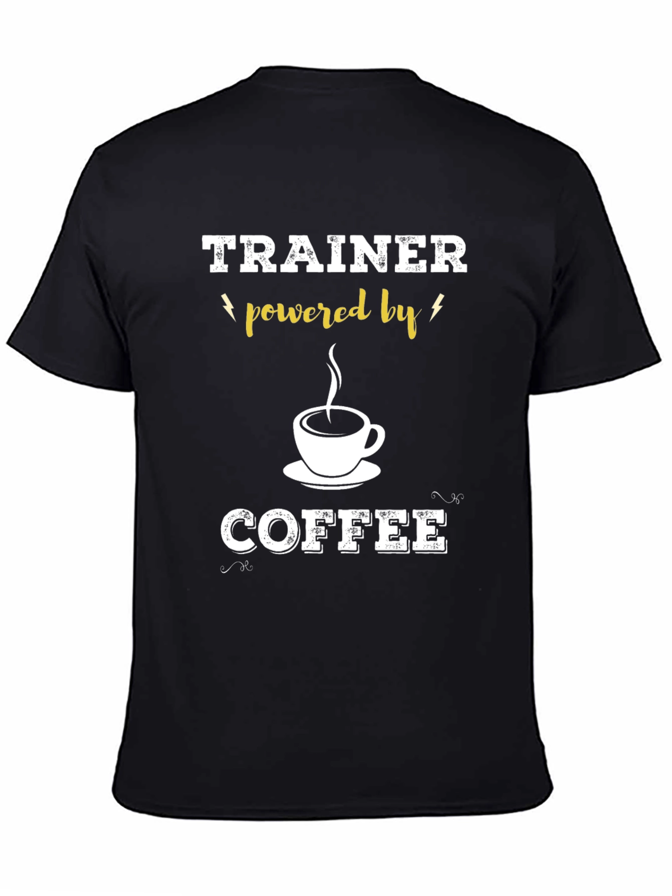 Trainer Powered By Coffee Black T-Shirt