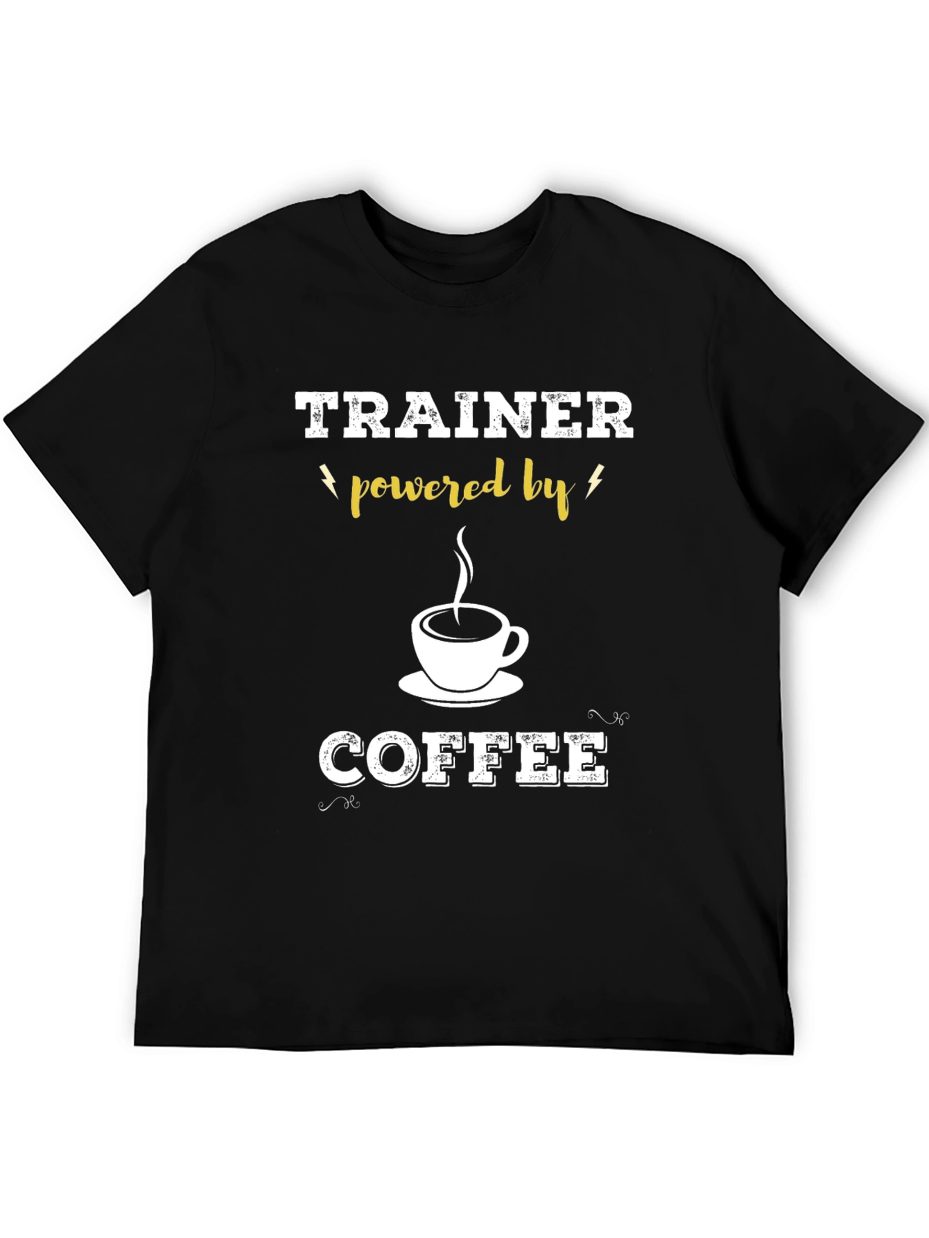 Trainer Powered By Coffee Black T-Shirt