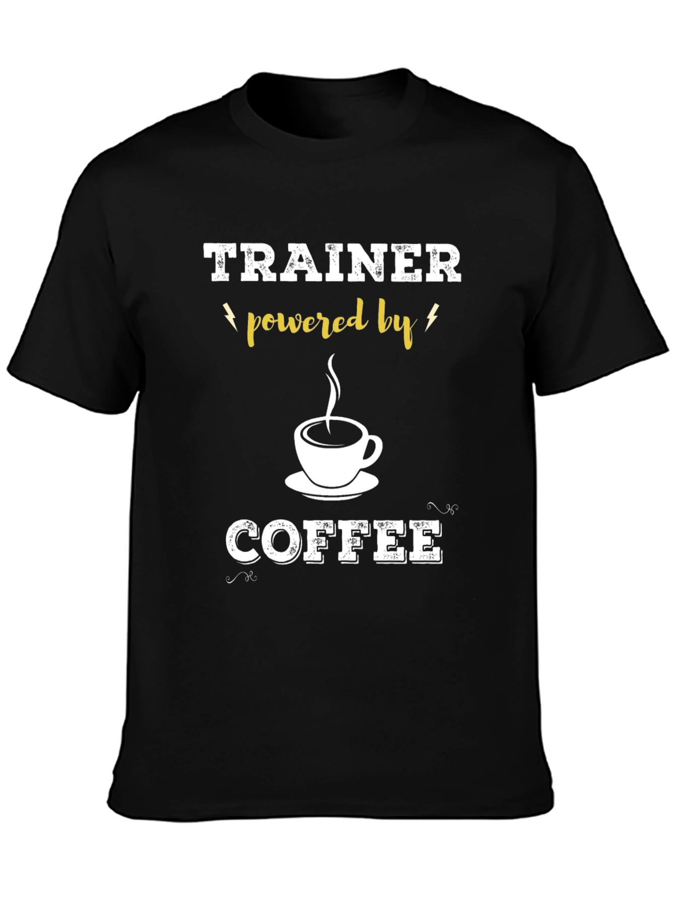 Trainer Powered By Coffee Black T-Shirt