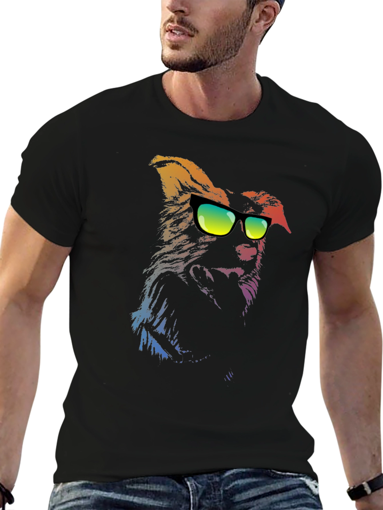 Cool Dog Graphic Tee - Trendy Unisex T-Shirt