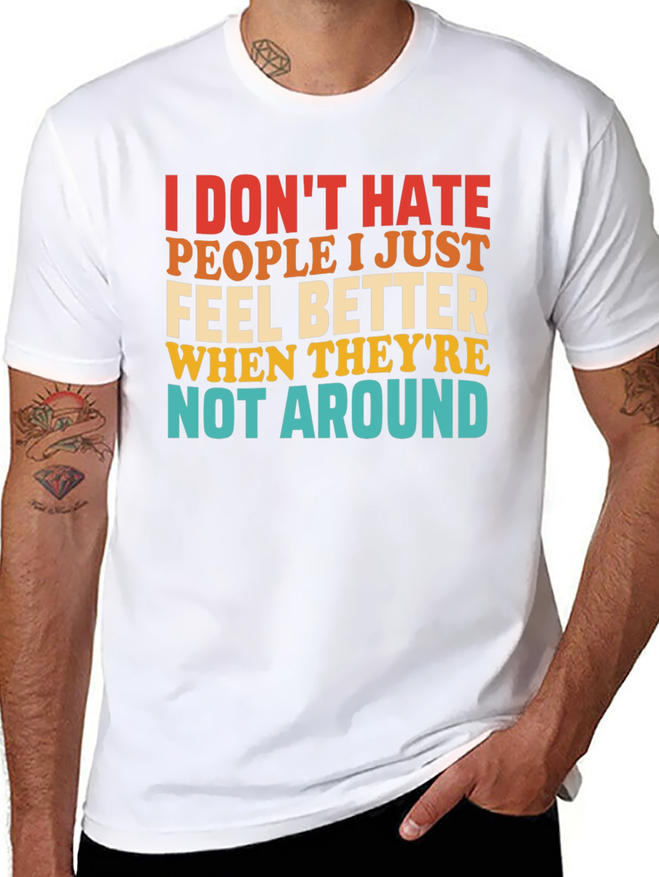 Funny Graphic T-Shirt - I Dont Hate People