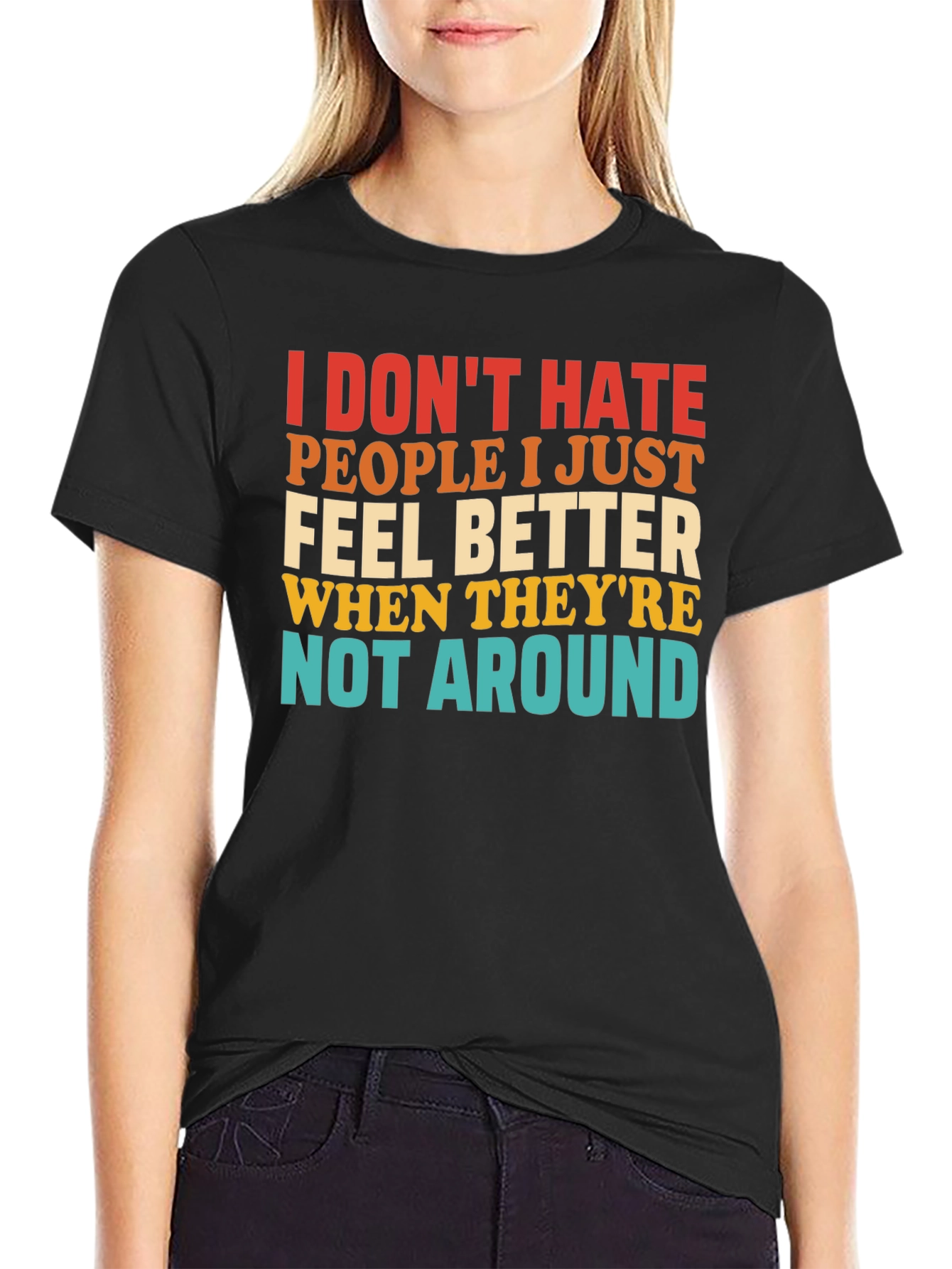 Funny Graphic T-Shirt - I Dont Hate People