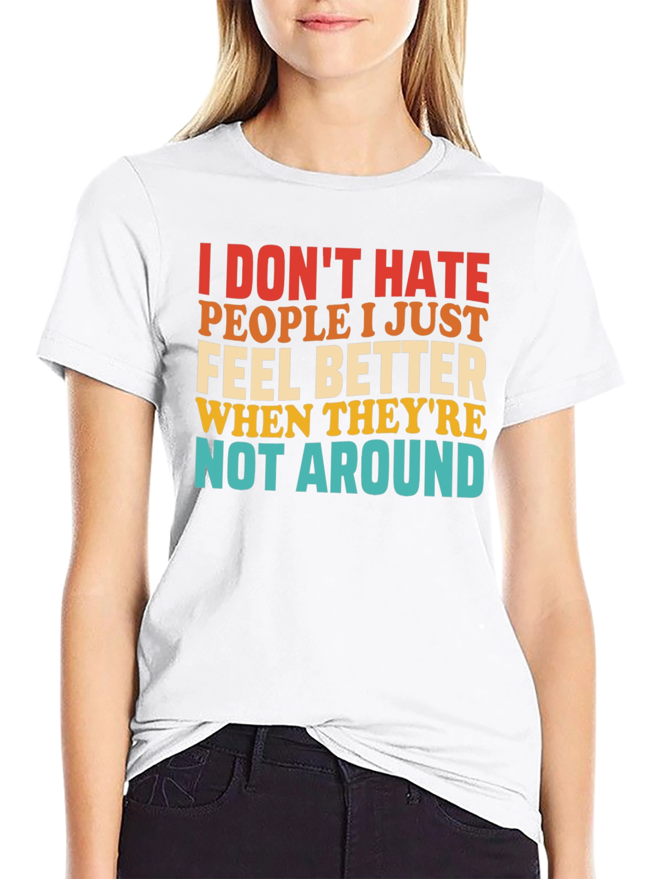 Funny Graphic T-Shirt - I Dont Hate People